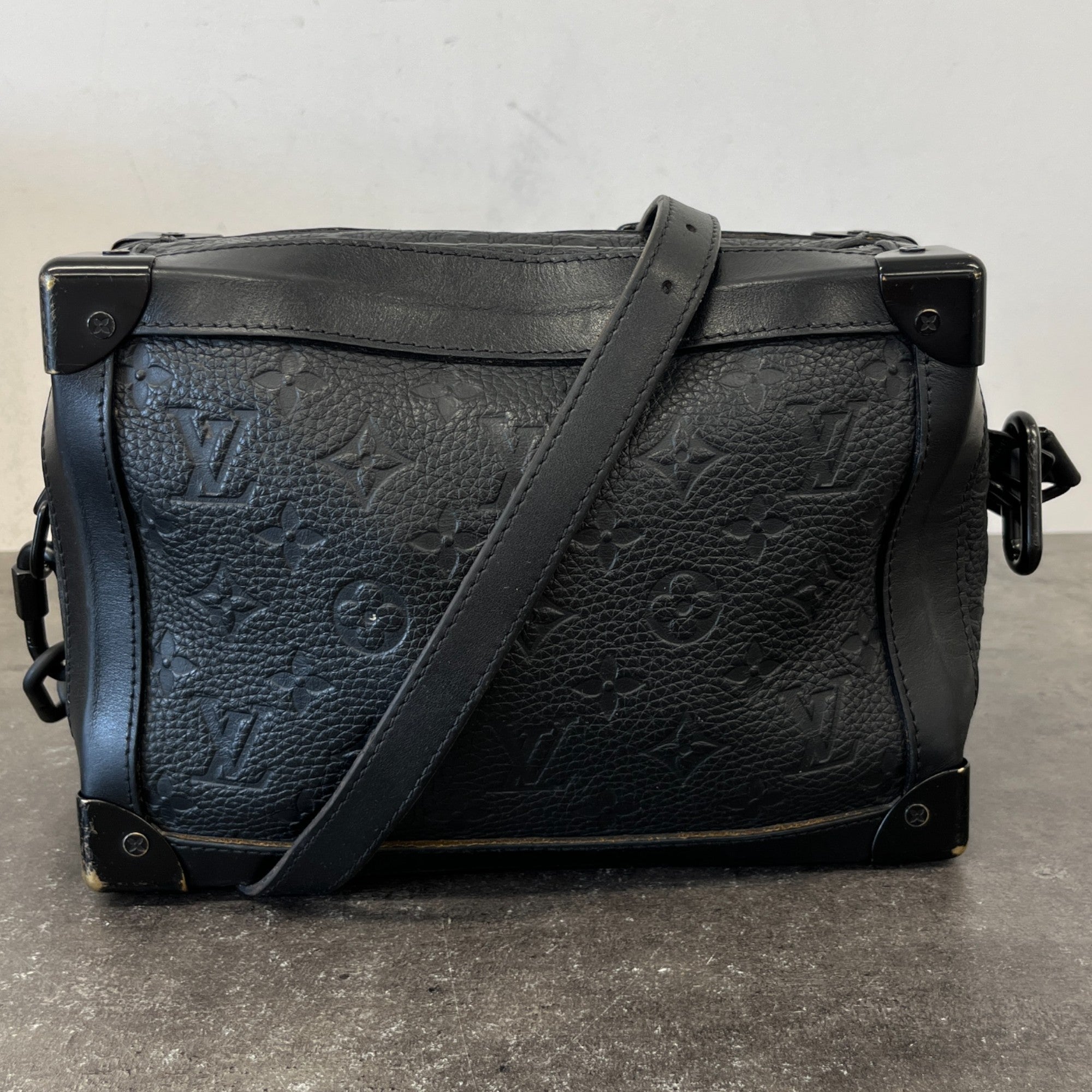 Men's Monogram Trunk Crossbody Bag Black
