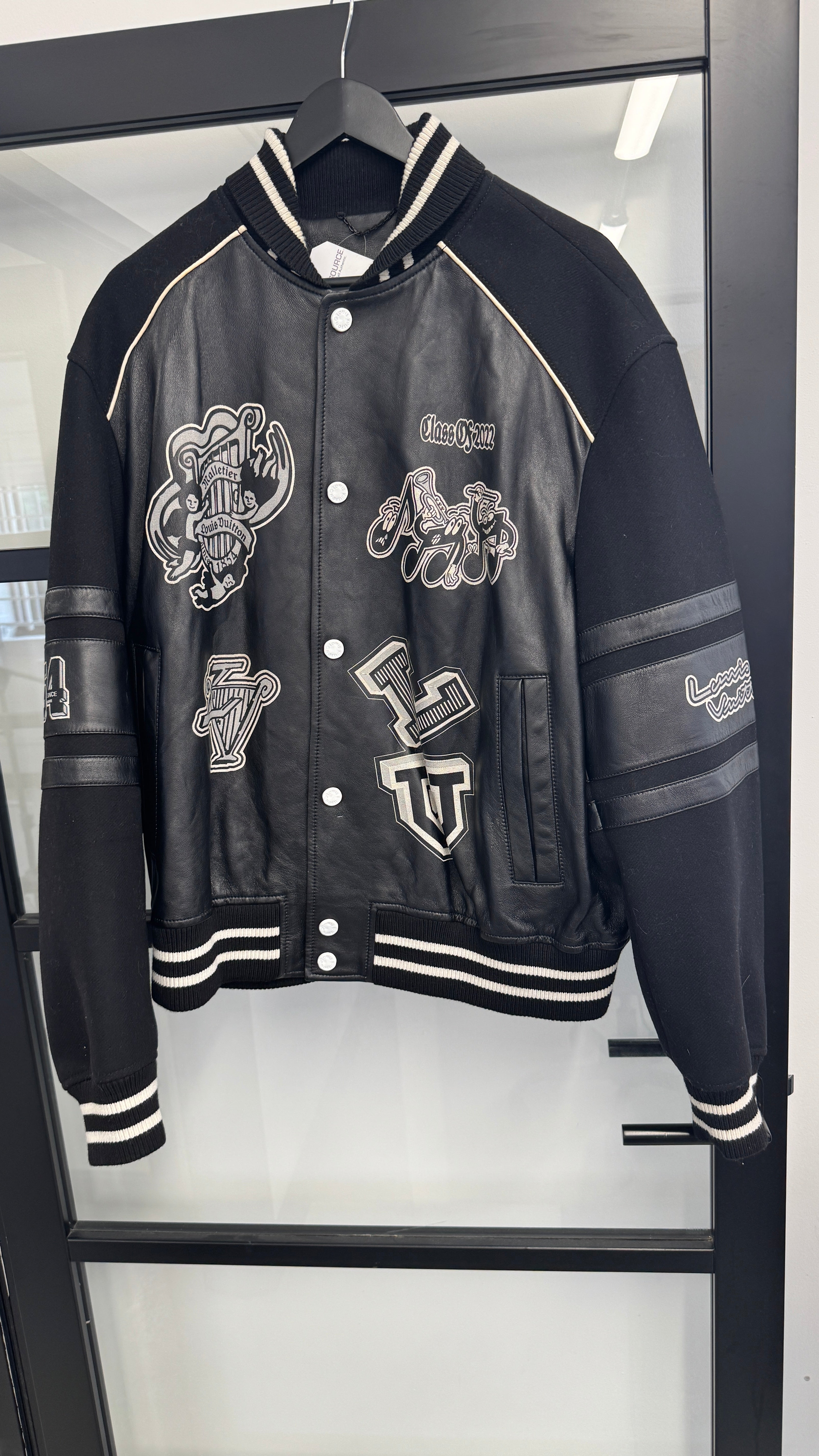 Men's Lv Musical Varsity Jacket Black Size IT 54 / XXL