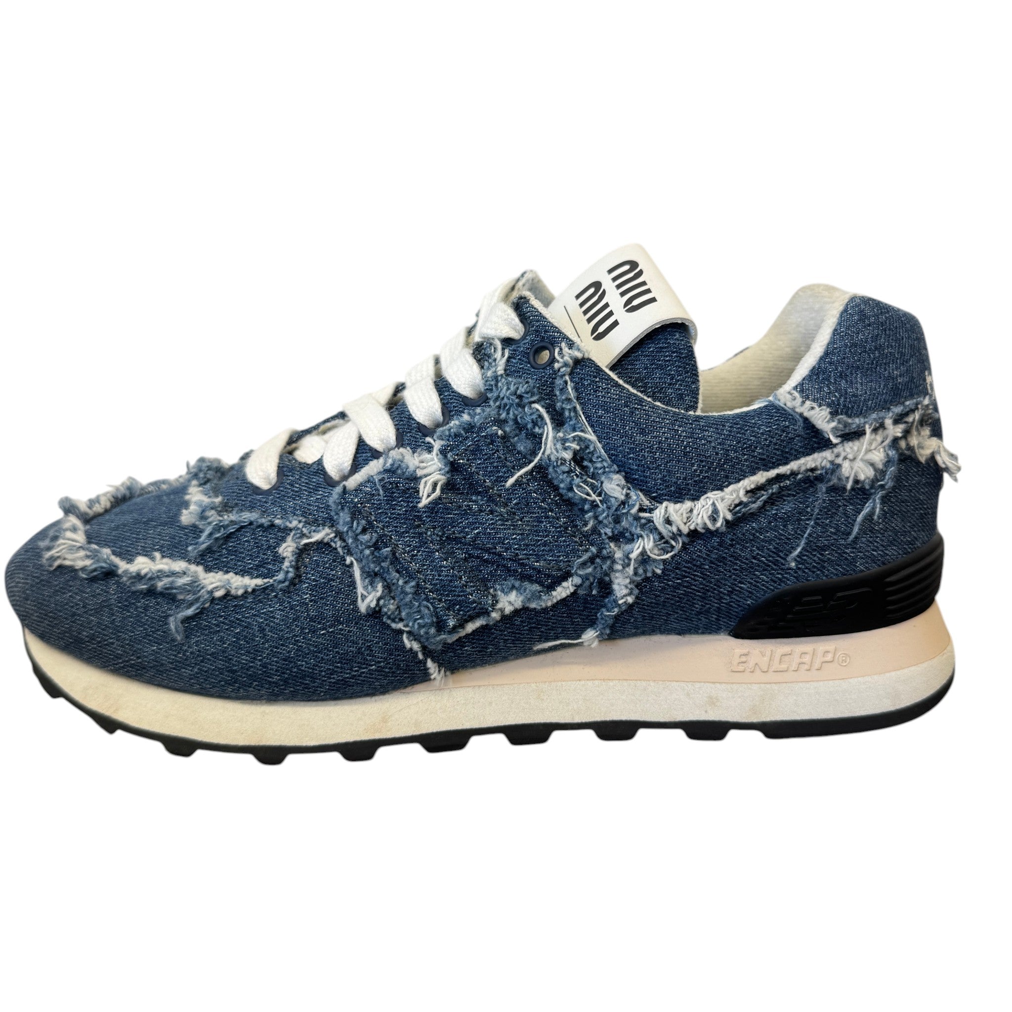 Women's X New Balance 574 Denim Low Trainers Blue Size EU 38 / UK 5