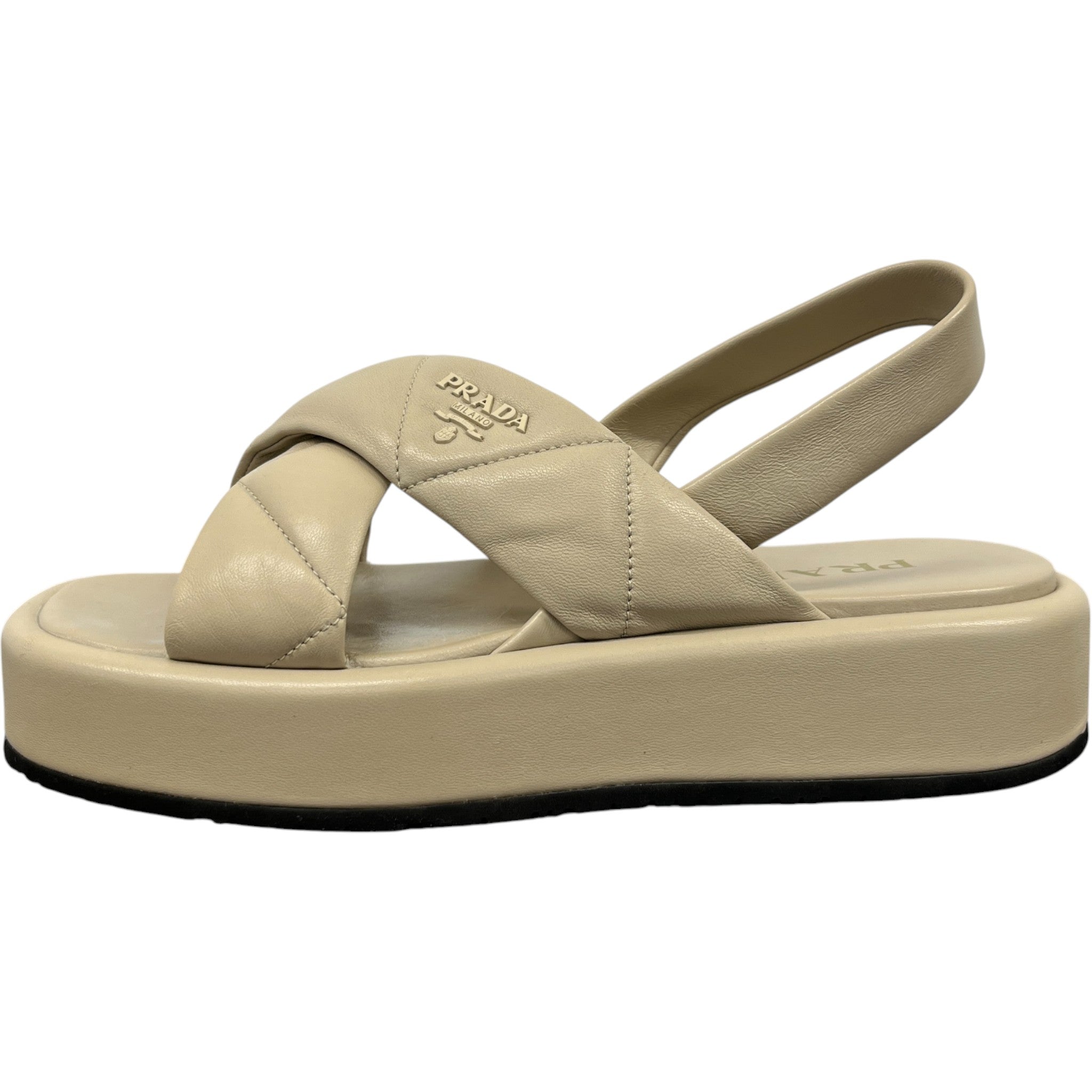 Women's Quilted Platform Sandals Beige Size EU 38.5 / UK 5.5