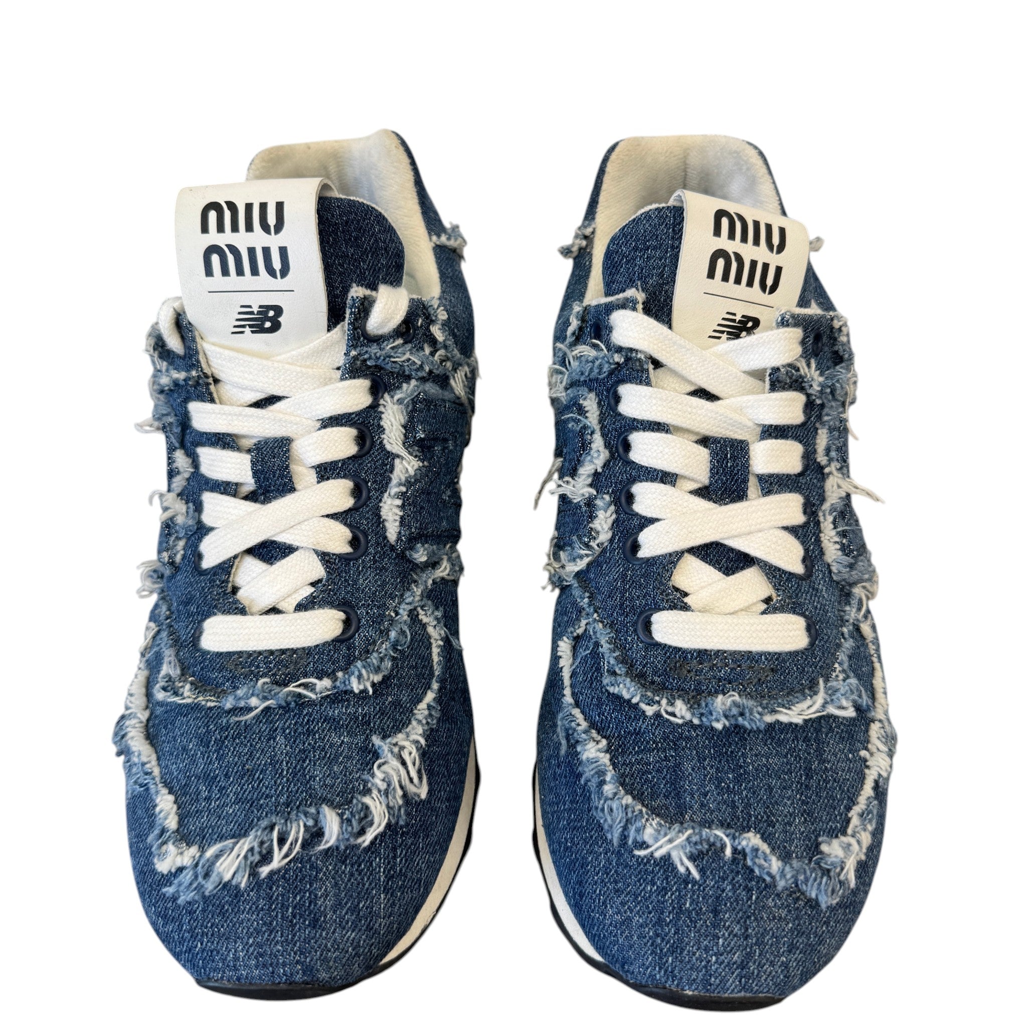 Women's X New Balance 574 Denim Low Trainers Blue Size EU 38 / UK 5