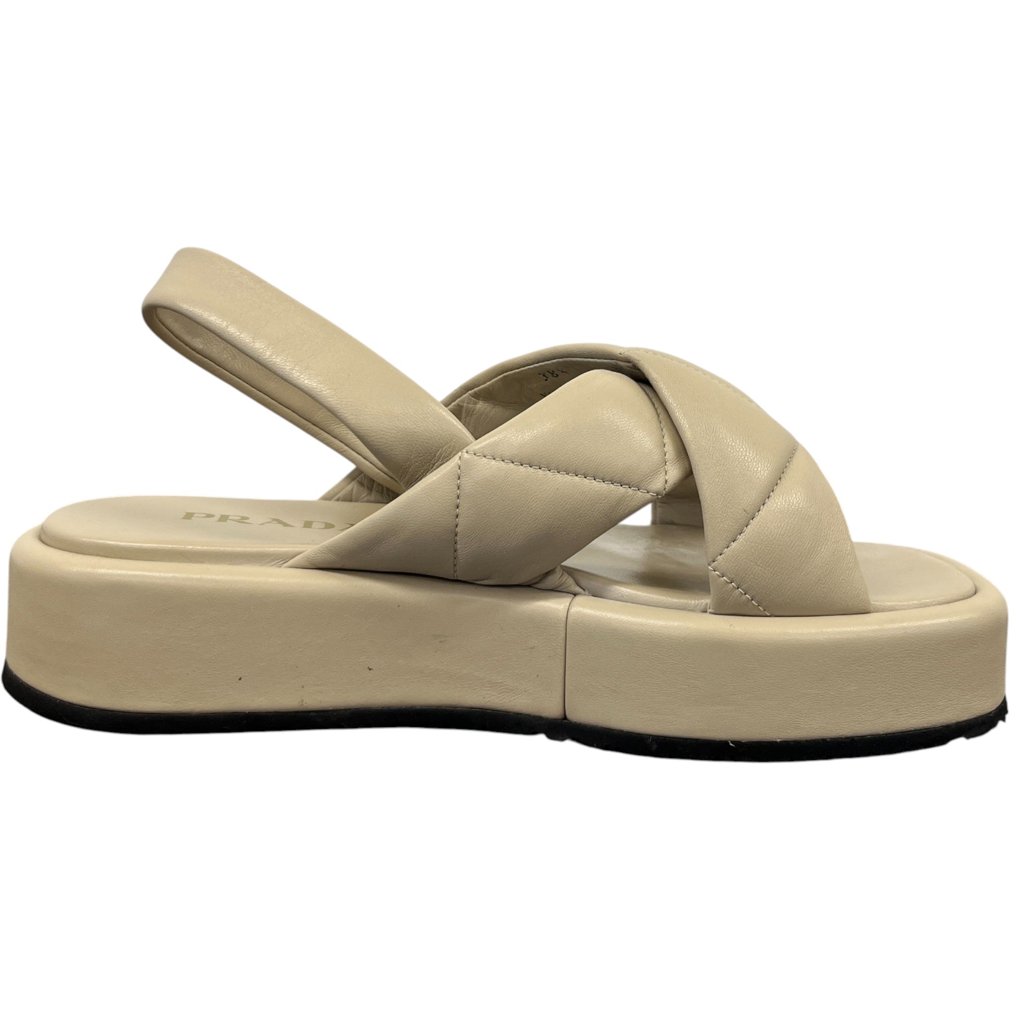 Women's Quilted Platform Sandals Beige Size EU 38.5 / UK 5.5