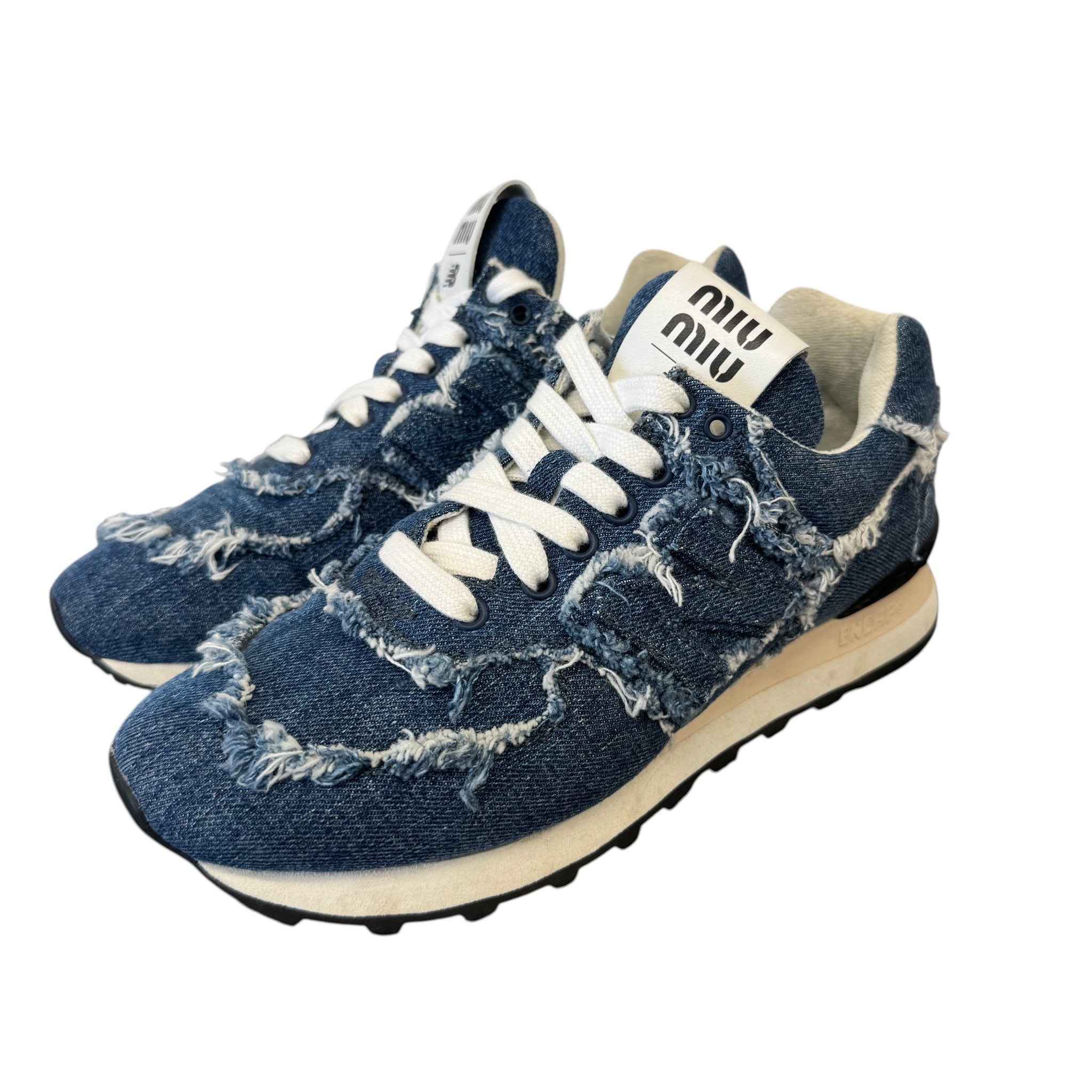 Women's X New Balance 574 Denim Low Trainers Blue Size EU 38 / UK 5