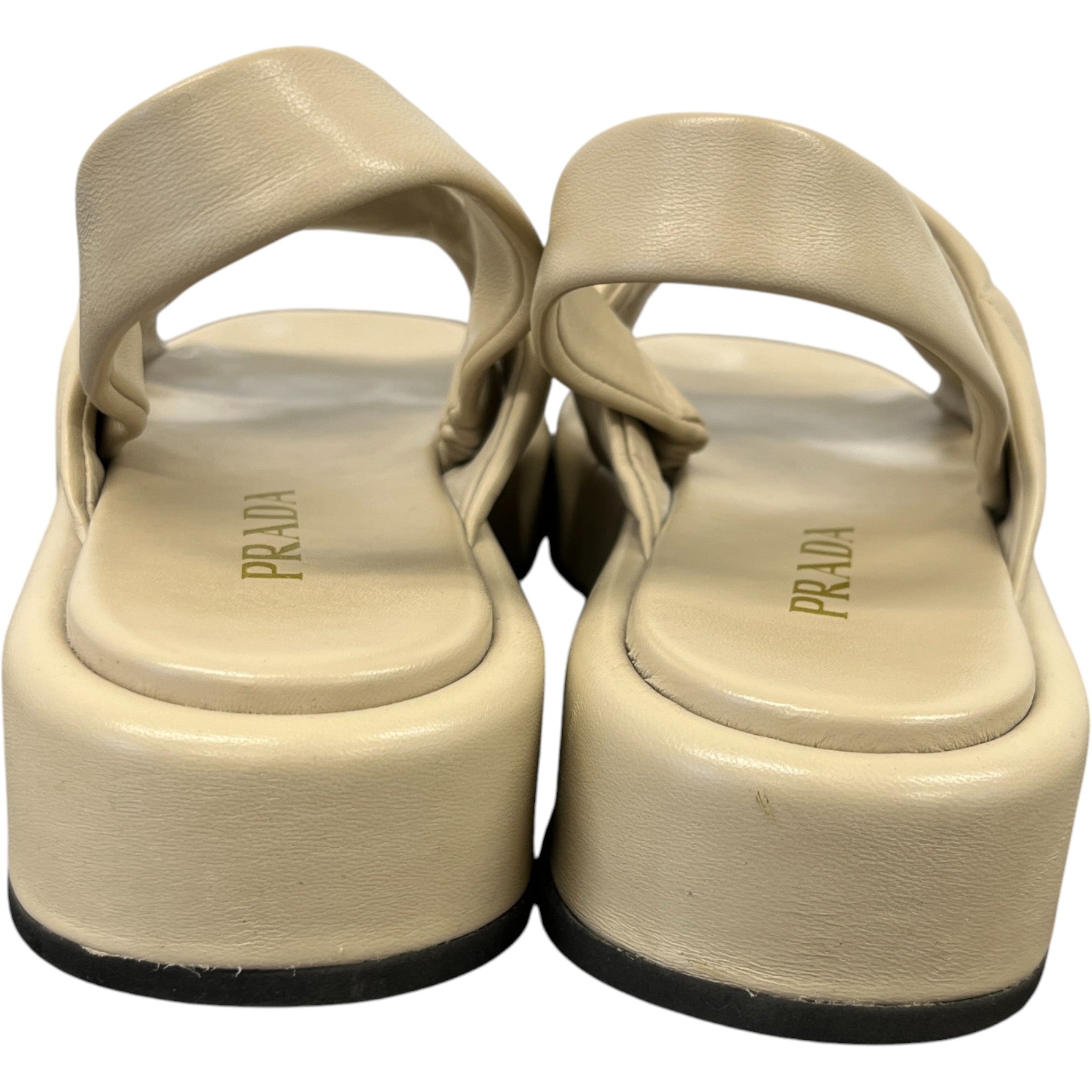 Women's Quilted Platform Sandals Beige Size EU 38.5 / UK 5.5