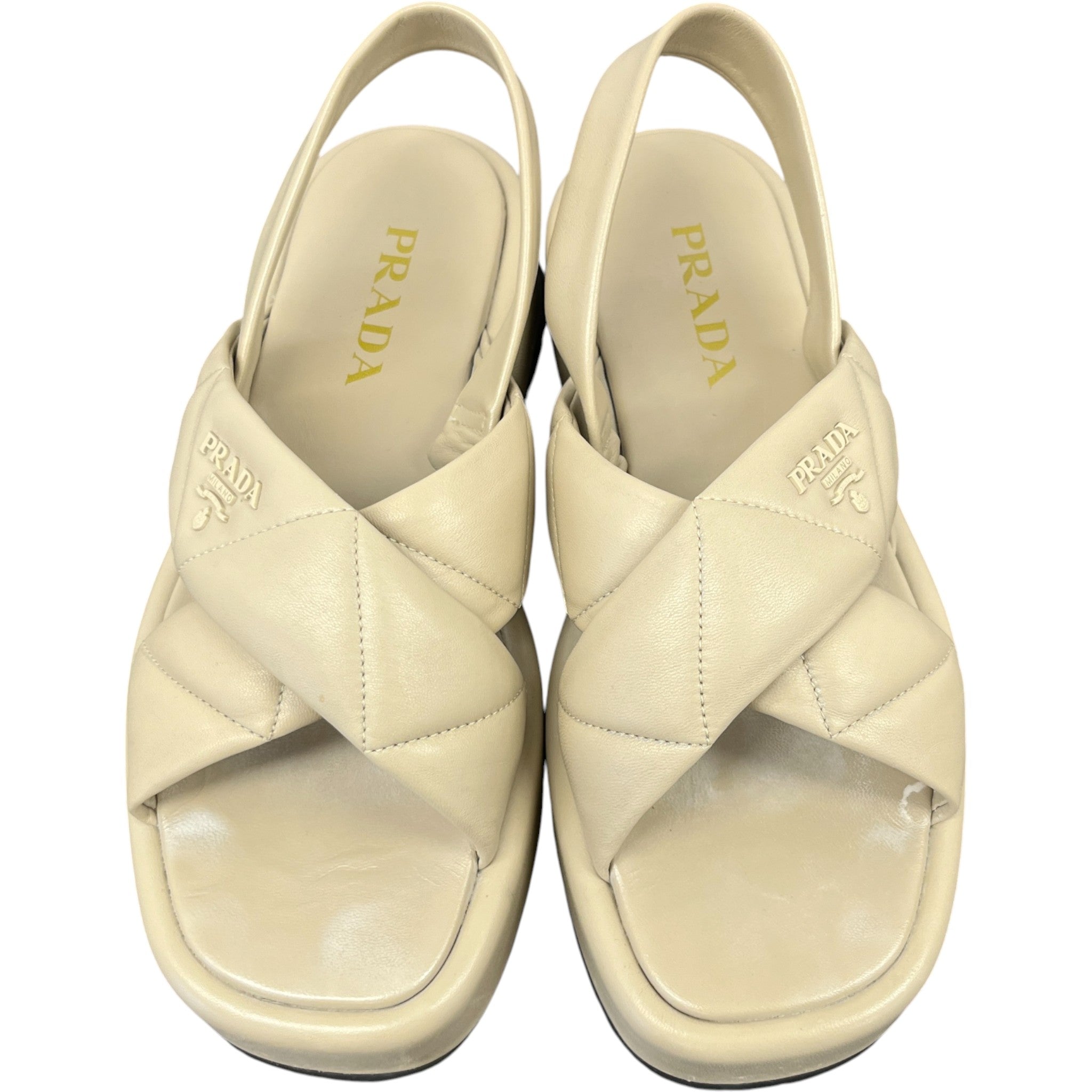 Women's Quilted Platform Sandals Beige Size EU 38.5 / UK 5.5