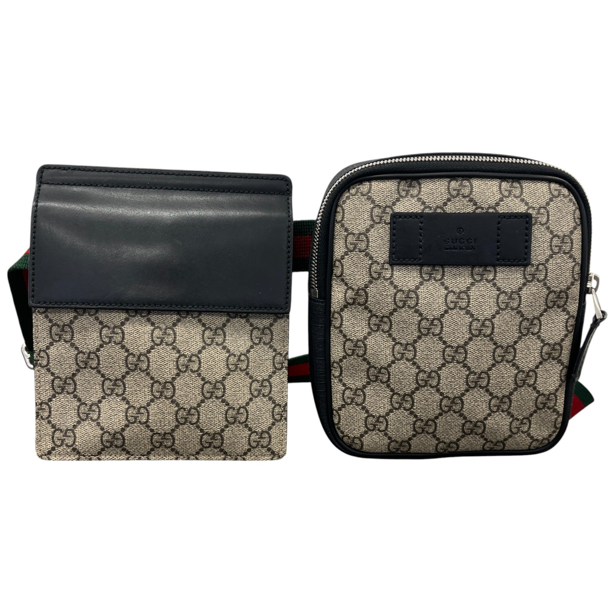 Men's Gg Supreme Double Belt Bag Beige