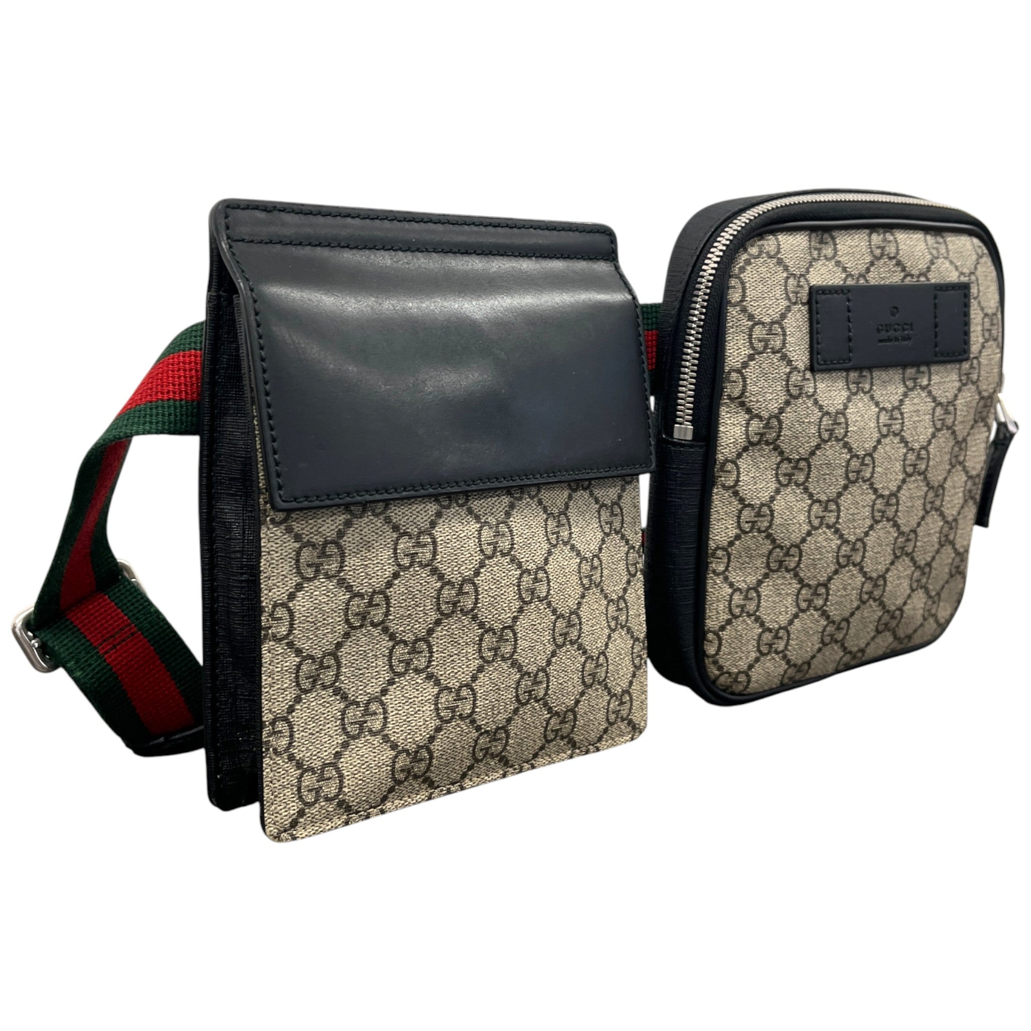 Men's Gg Supreme Double Belt Bag Beige