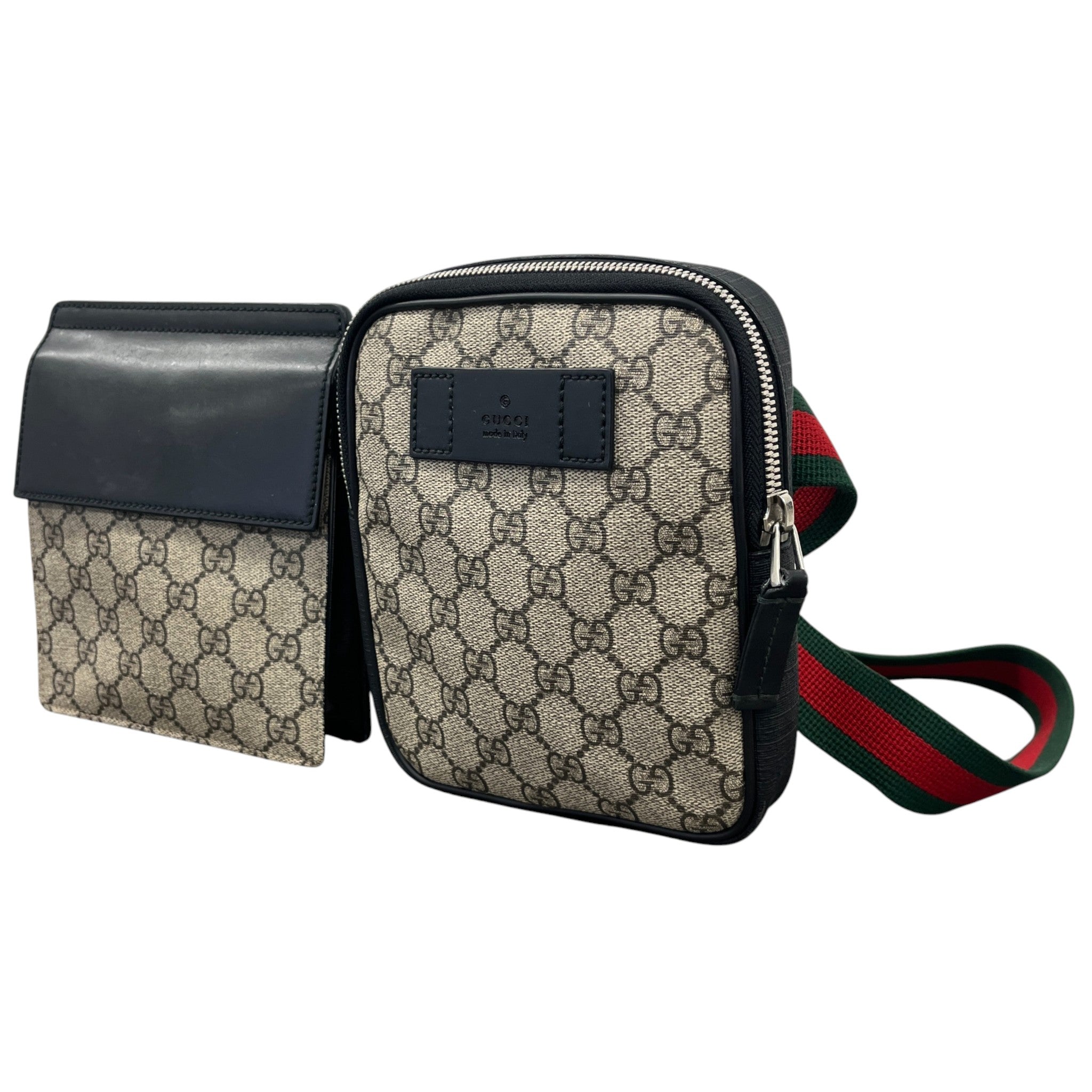 Men's Gg Supreme Double Belt Bag Beige