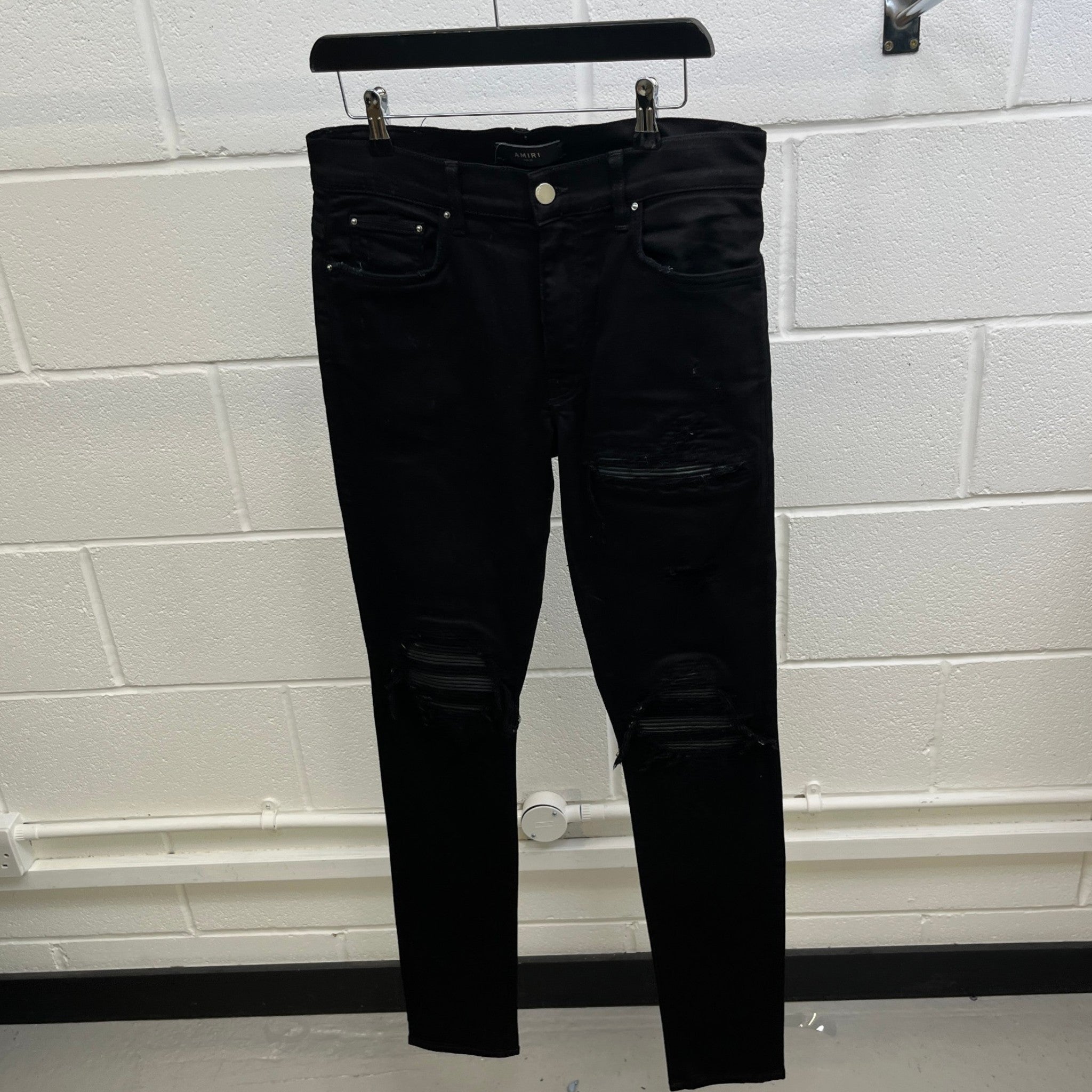 Men's Mx1 Distressed Skinny Jeans Black Size Waist 32"