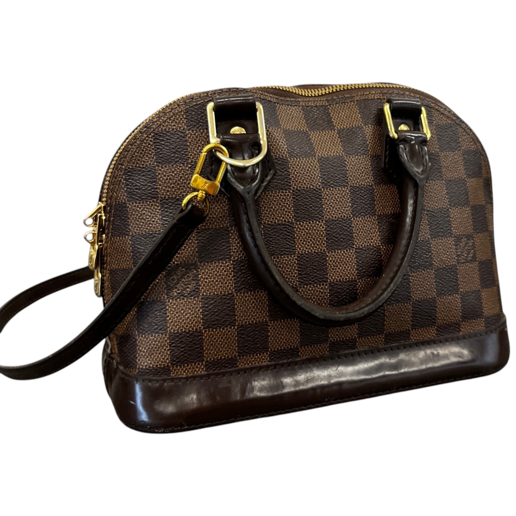 Women's Alma Bb Damier Ebene Handbag Brown