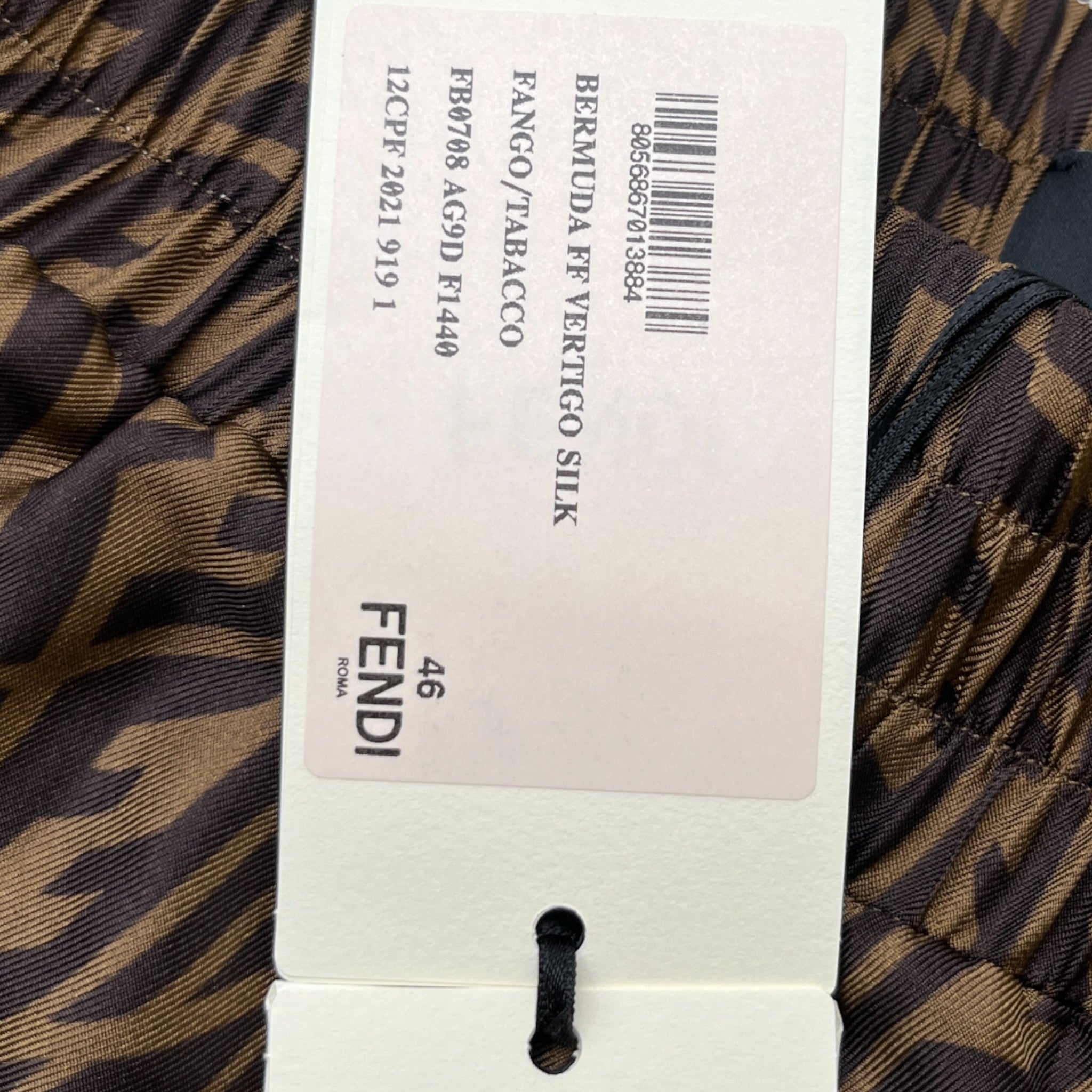 Men's Ff Vertigo-Jacquard High-Rise Shorts Brown Size M