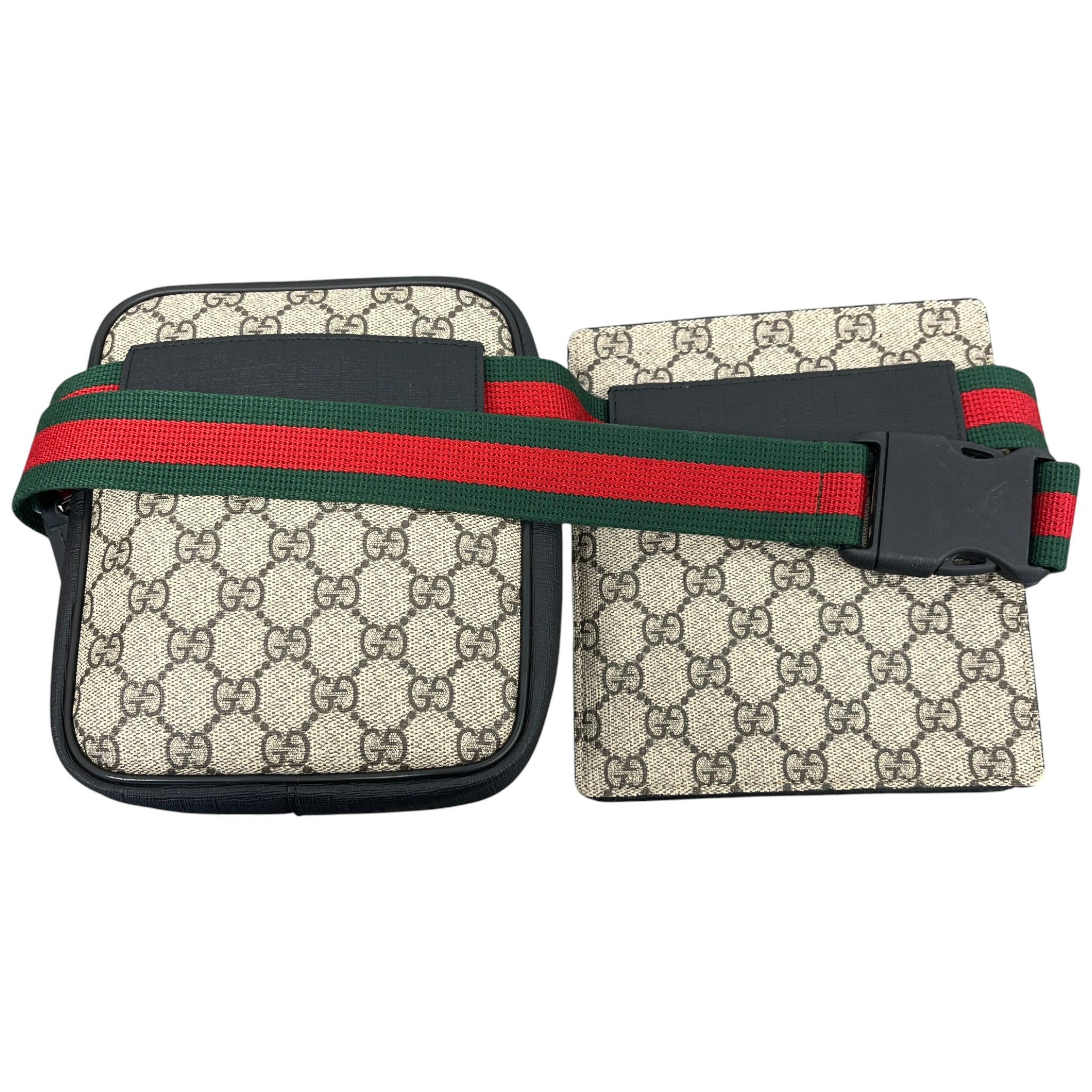 Men's Gg Supreme Double Belt Bag Beige