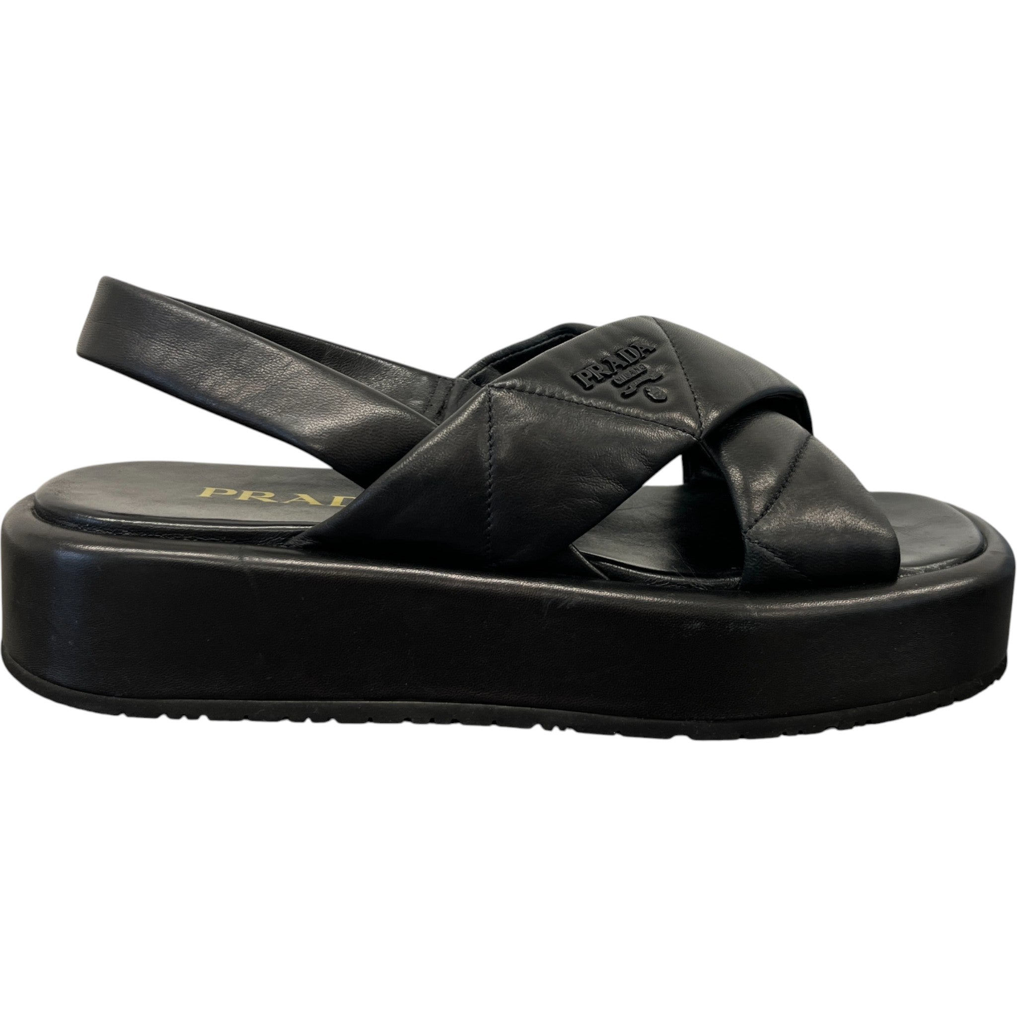 Women's Quilted Platform Sandals Black Size EU 38.5 / UK 5.5