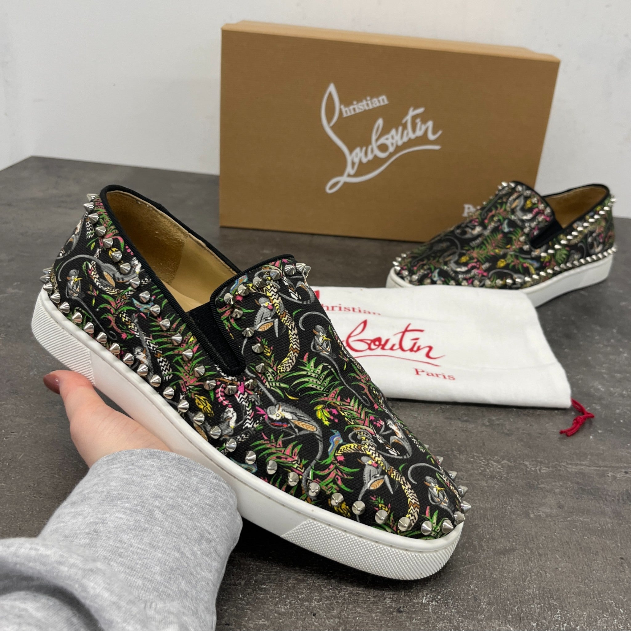 Men's Boat Flat Jungle Loafers Black Size EU 40 / UK 6