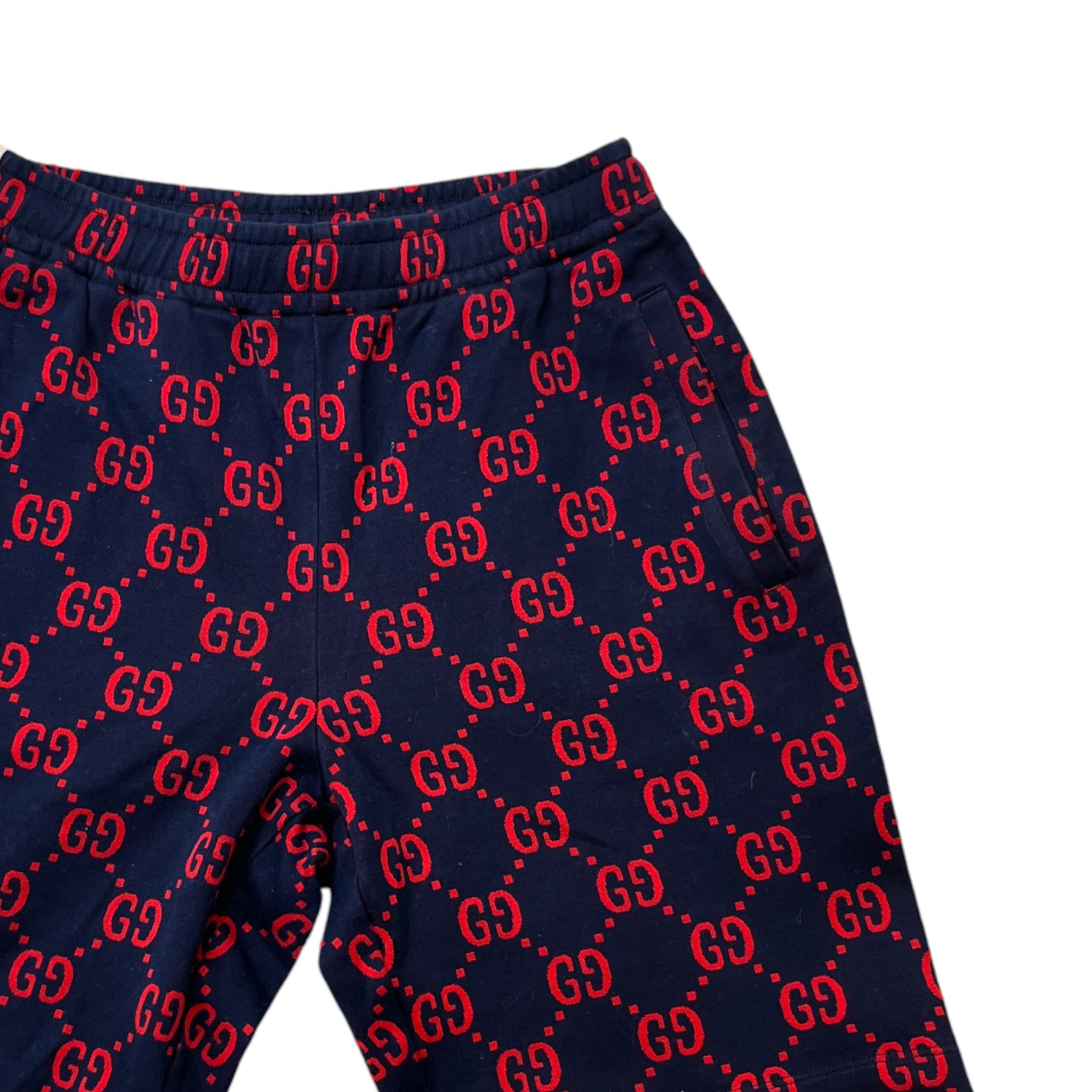 Men's Gg Monogram Jacquard Shorts Navy Size XS