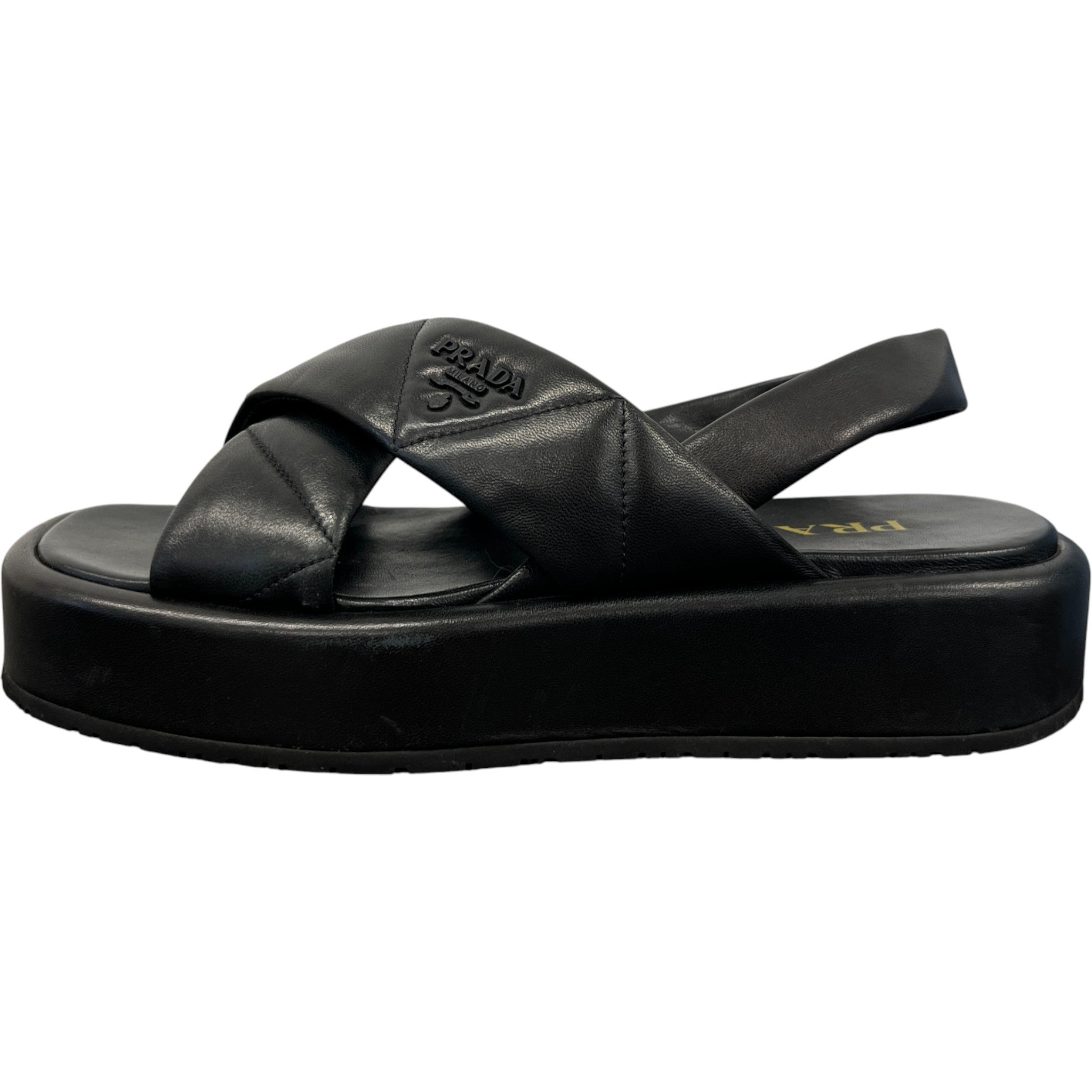 Women's Quilted Platform Sandals Black Size EU 38.5 / UK 5.5