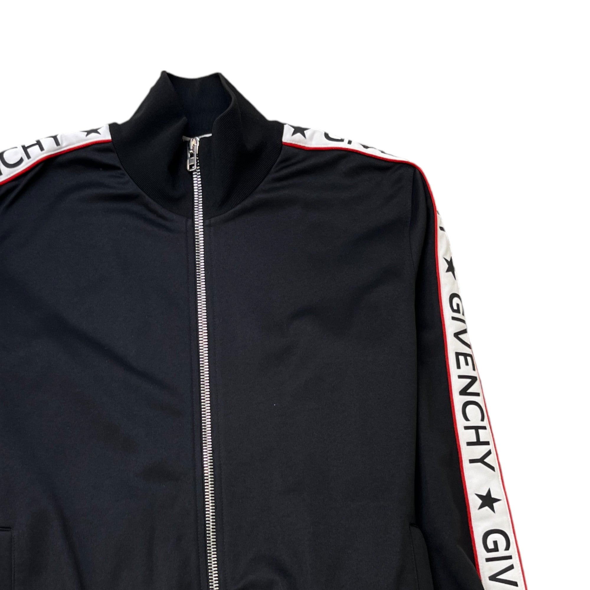 Men's Tape Logo Track Jacket Black Size M