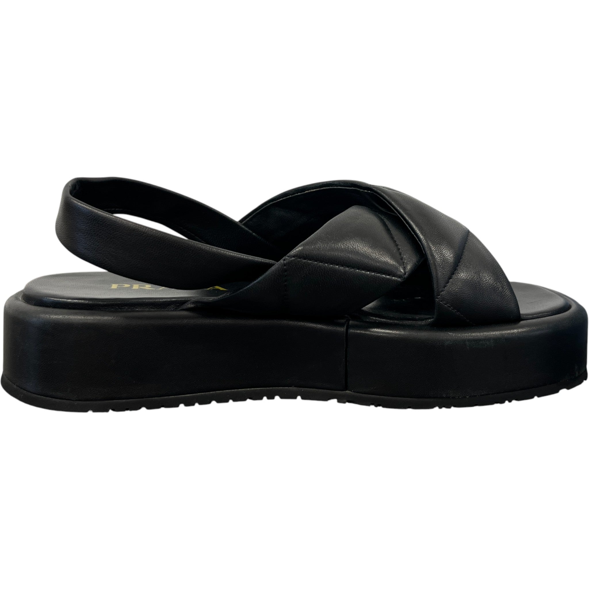 Women's Quilted Platform Sandals Black Size EU 38.5 / UK 5.5