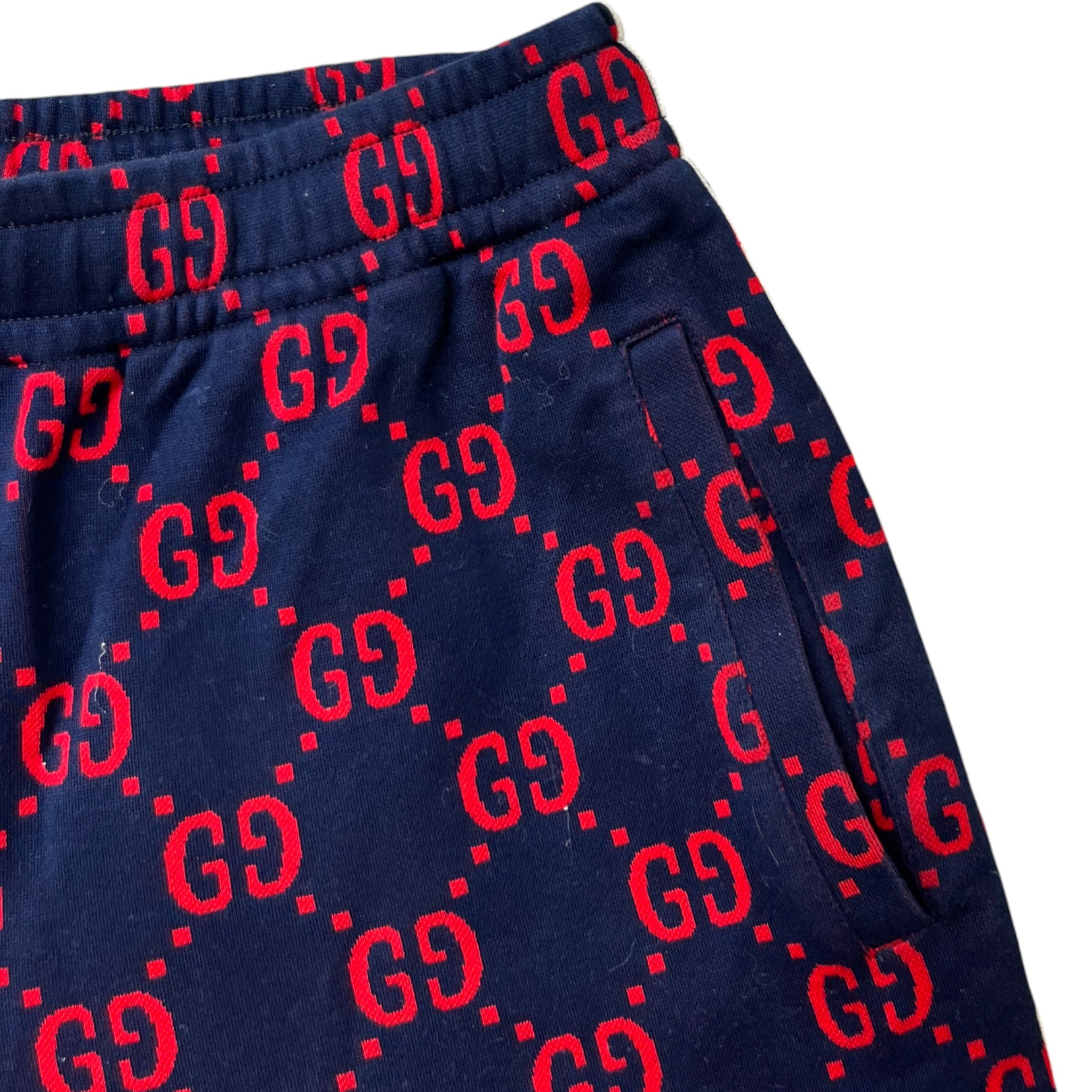 Men's Gg Monogram Jacquard Shorts Navy Size XS