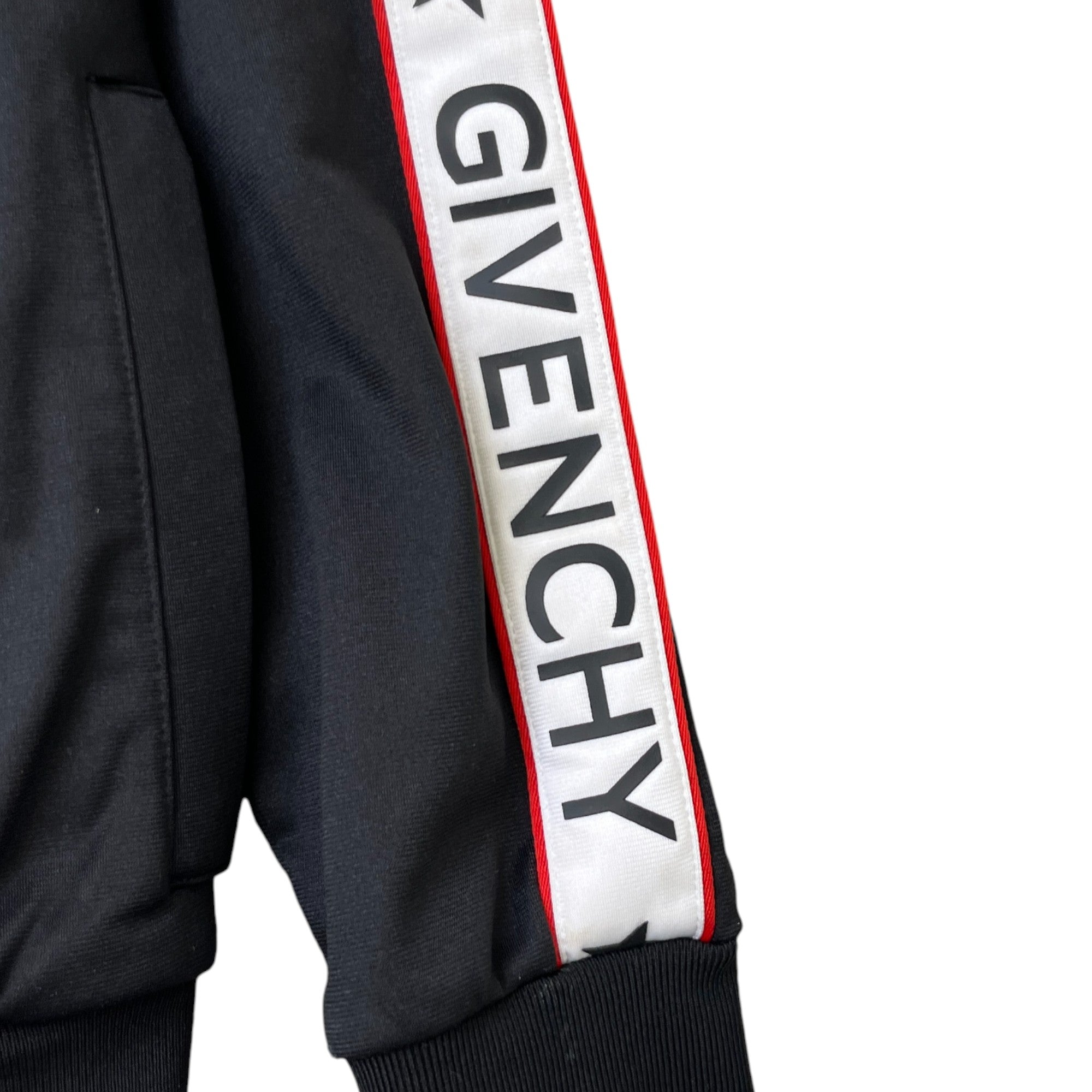 Men's Tape Logo Track Jacket Black Size M