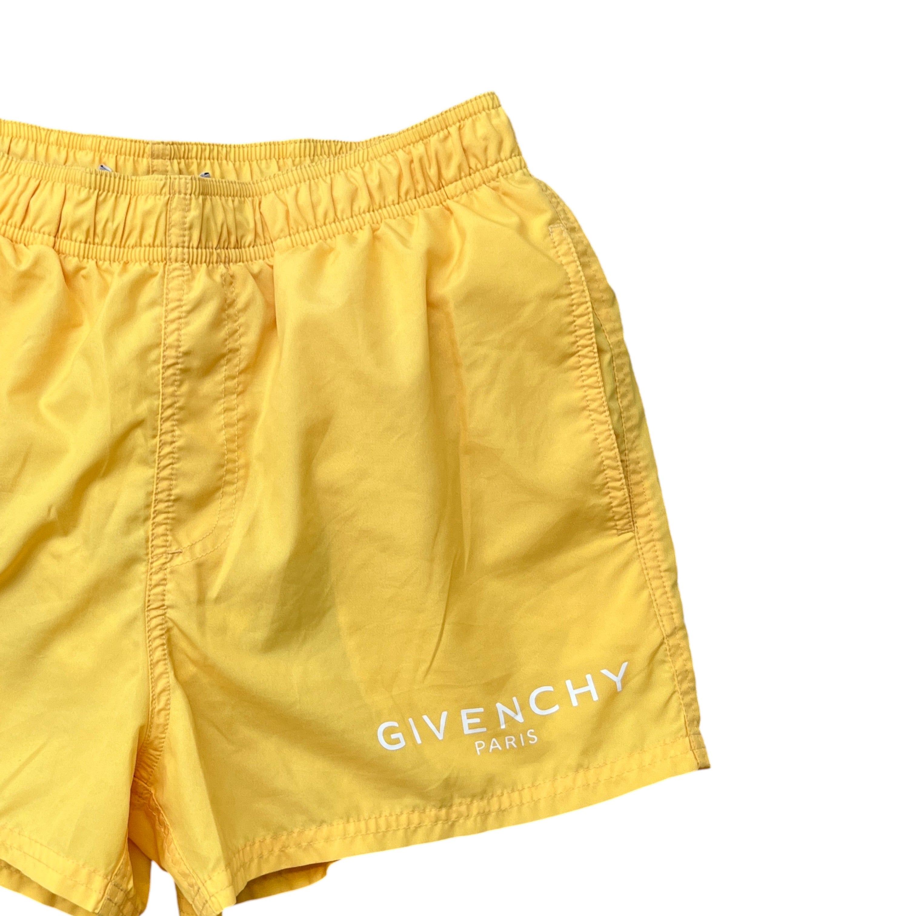 Men's Logo Print Swim Shorts Yellow Size M