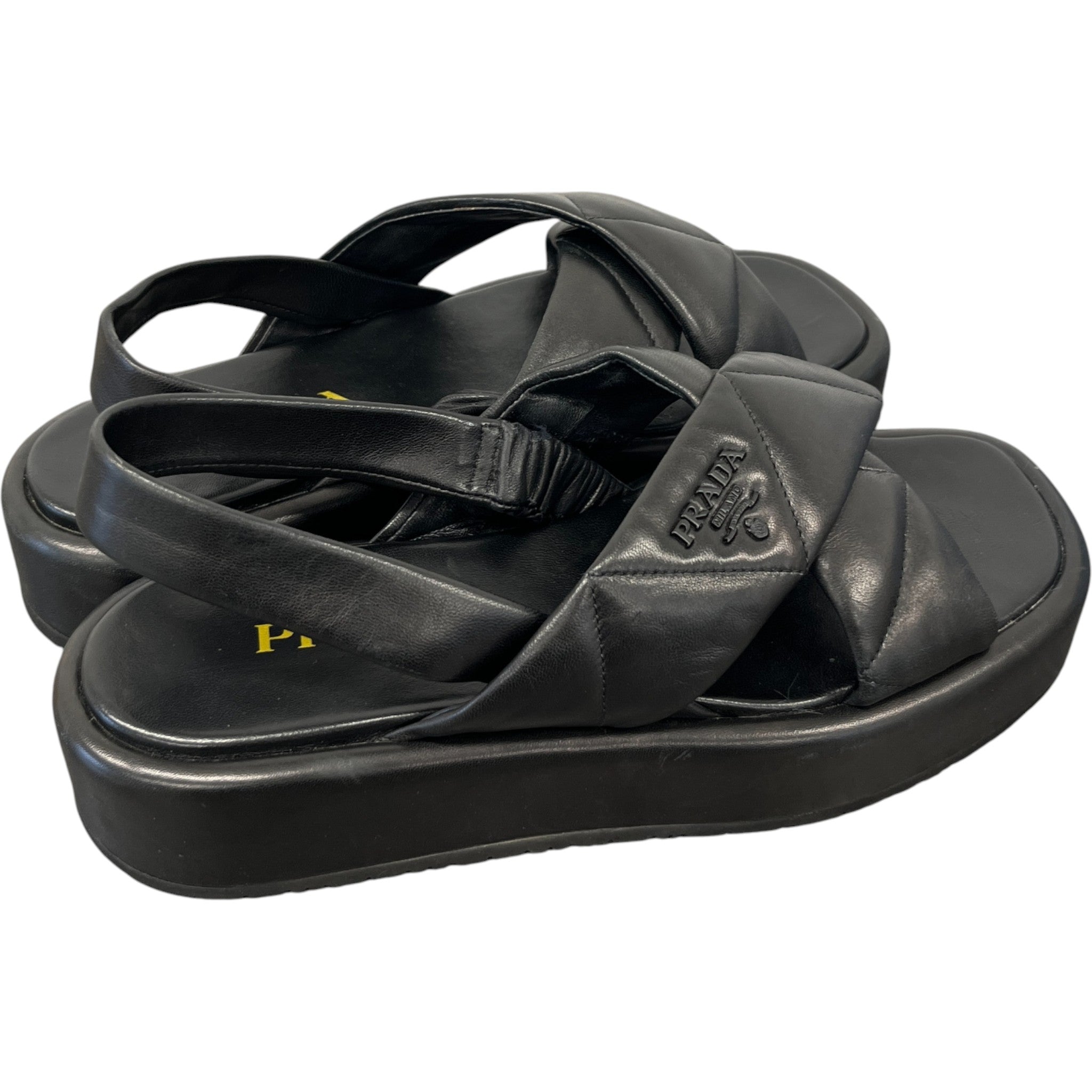 Women's Quilted Platform Sandals Black Size EU 38.5 / UK 5.5