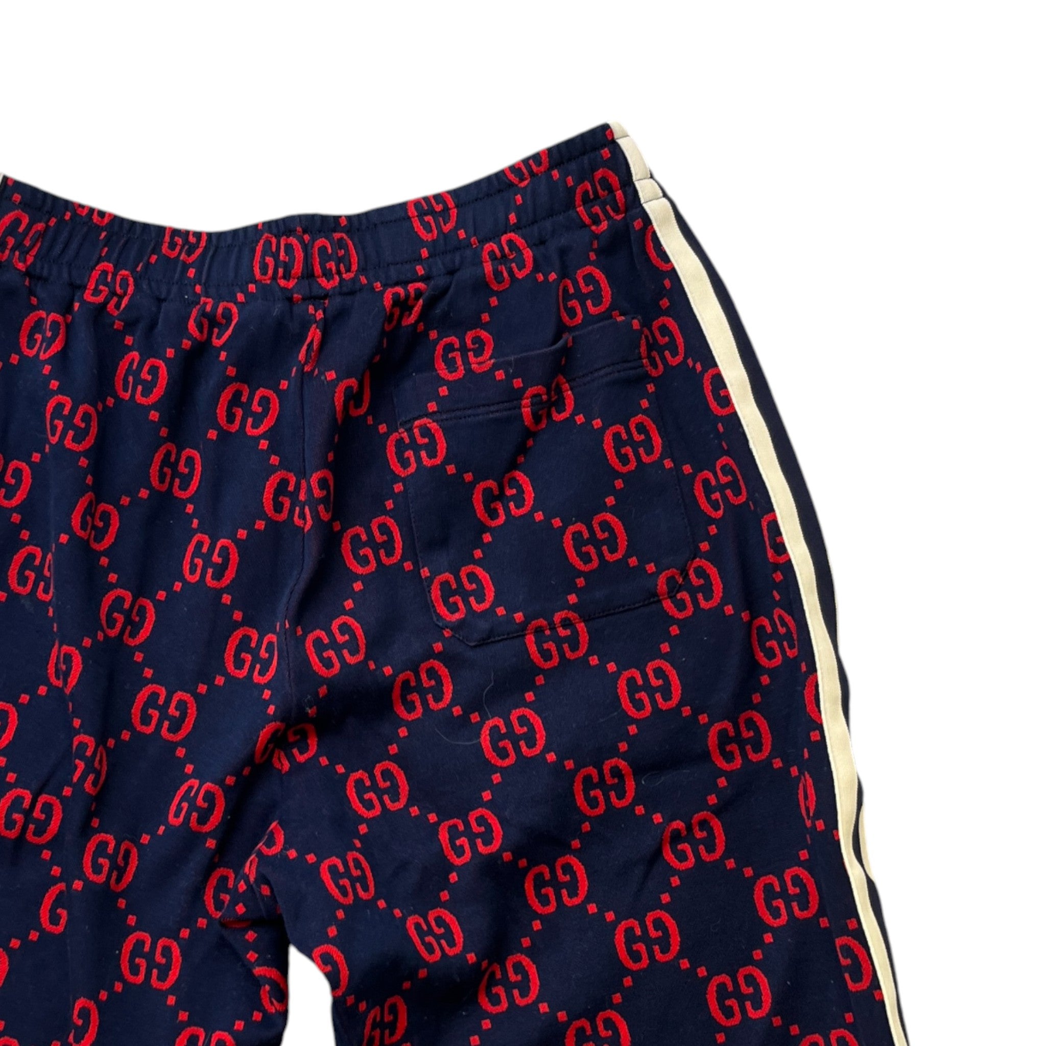 Men's Gg Monogram Jacquard Shorts Navy Size XS