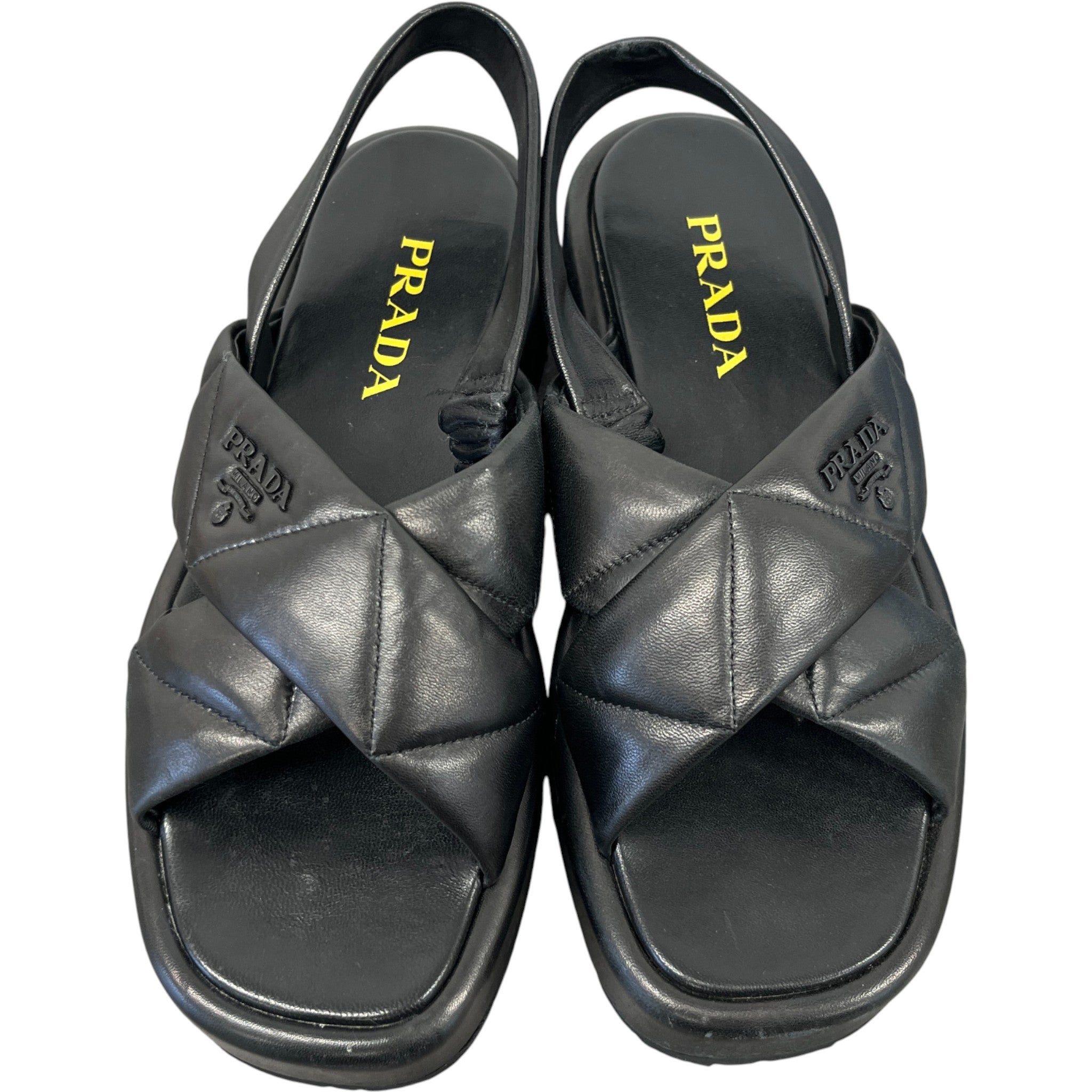 Women's Quilted Platform Sandals Black Size EU 38.5 / UK 5.5