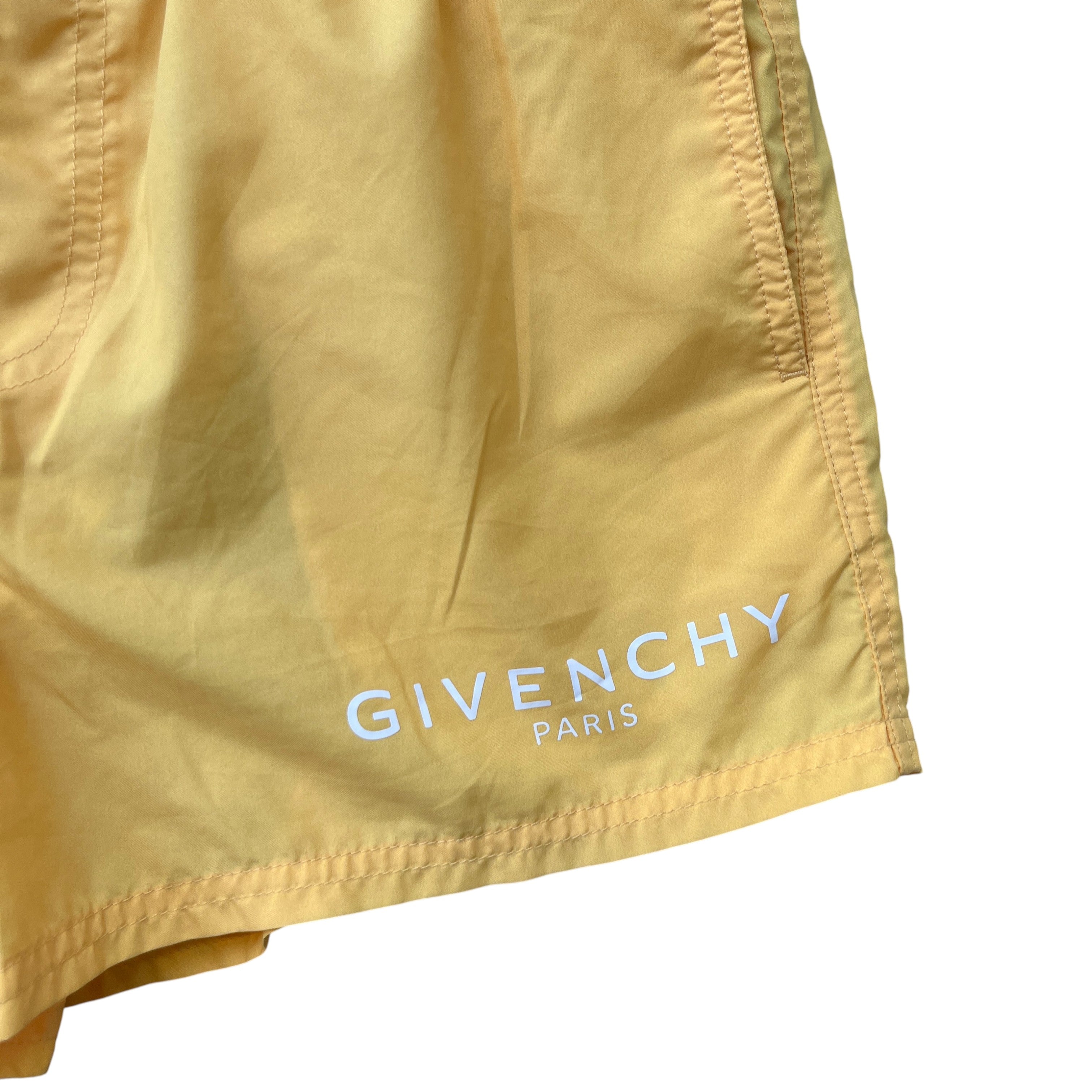 Men's Logo Print Swim Shorts Yellow Size M