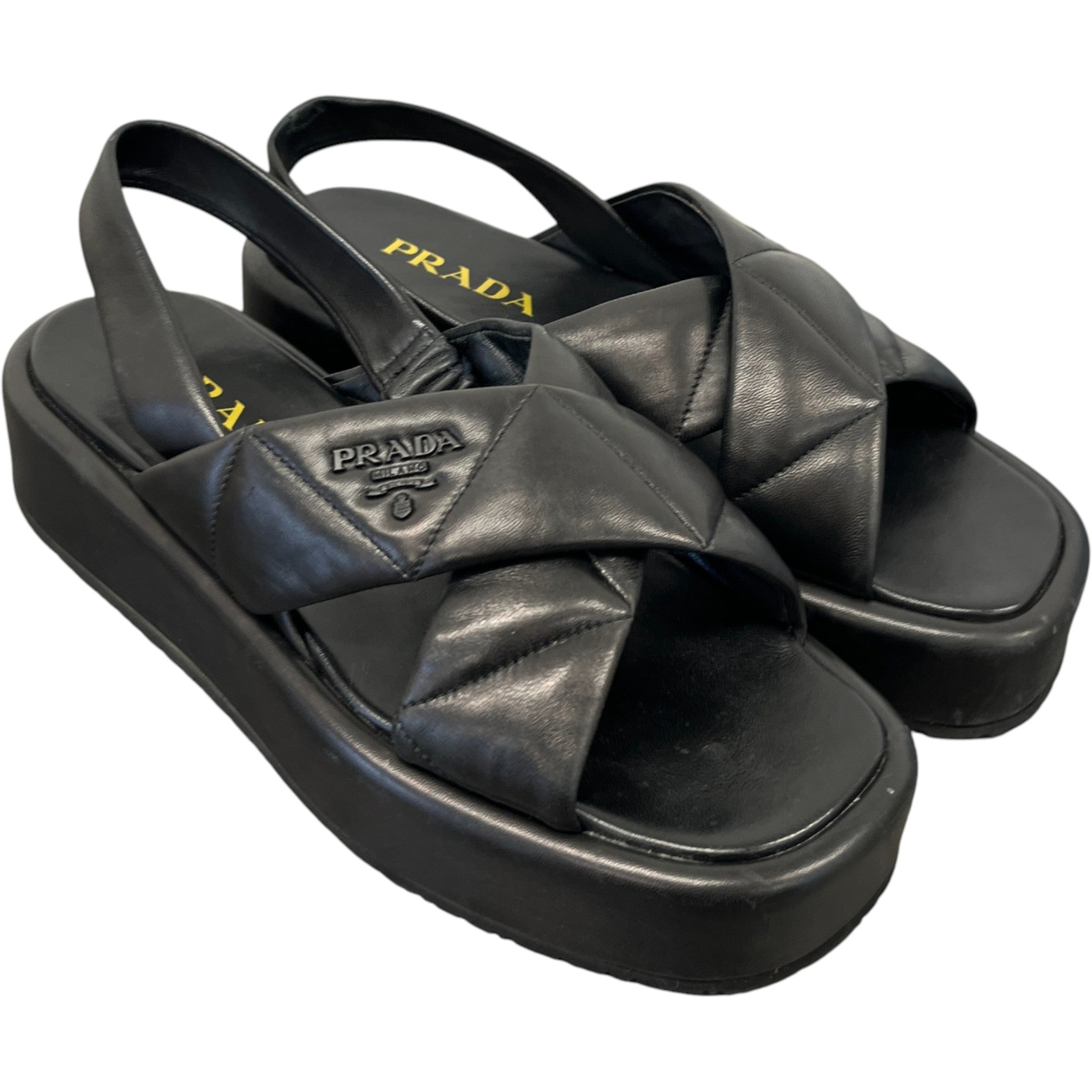 Women's Quilted Platform Sandals Black Size EU 38.5 / UK 5.5