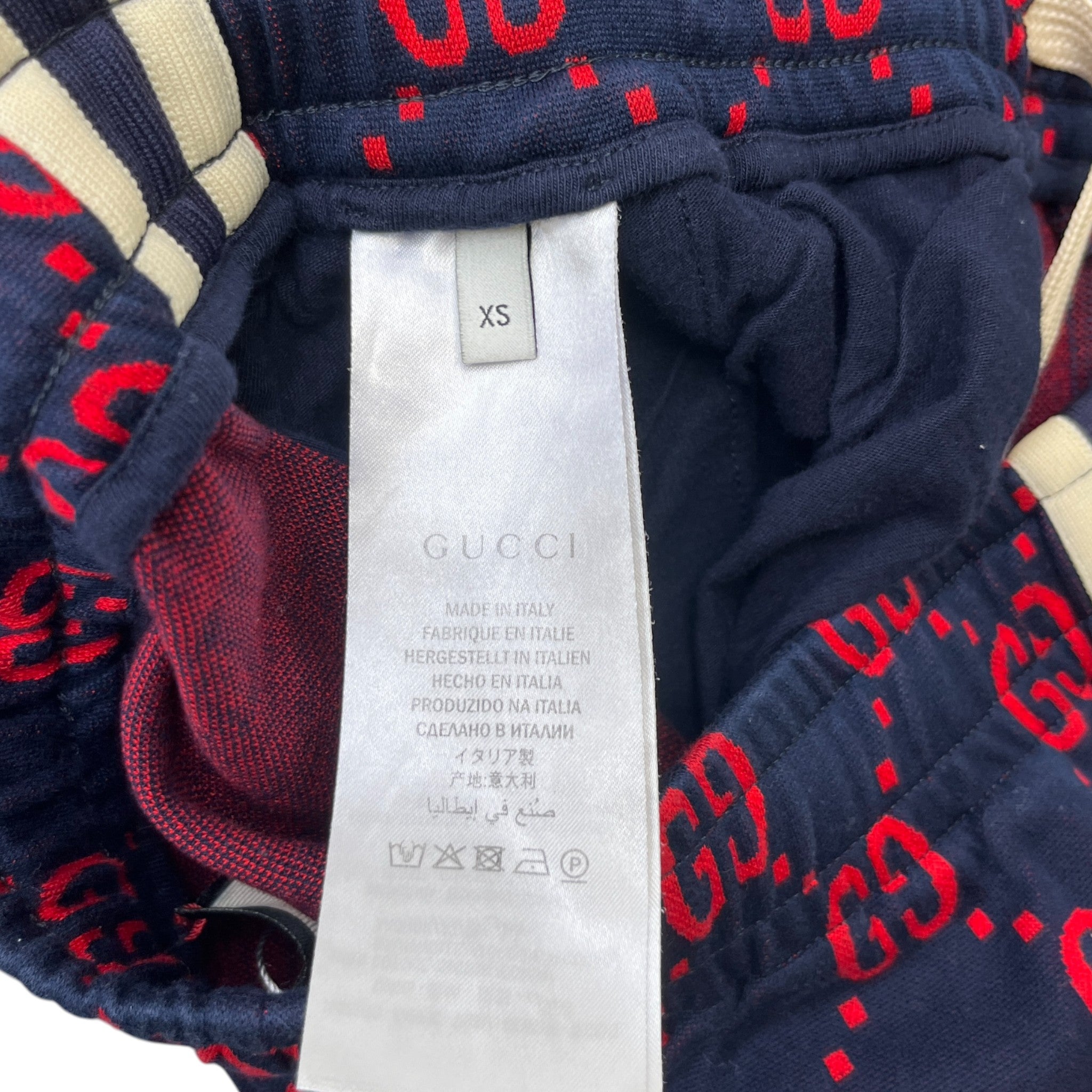 Men's Gg Monogram Jacquard Shorts Navy Size XS