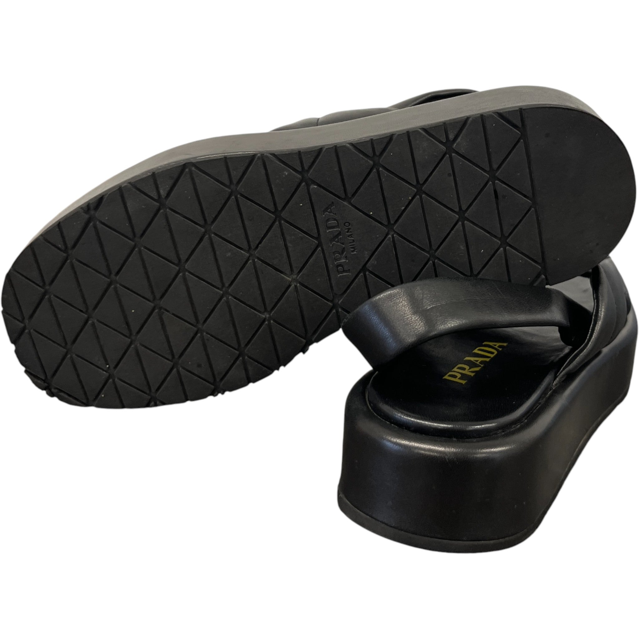 Women's Quilted Platform Sandals Black Size EU 38.5 / UK 5.5