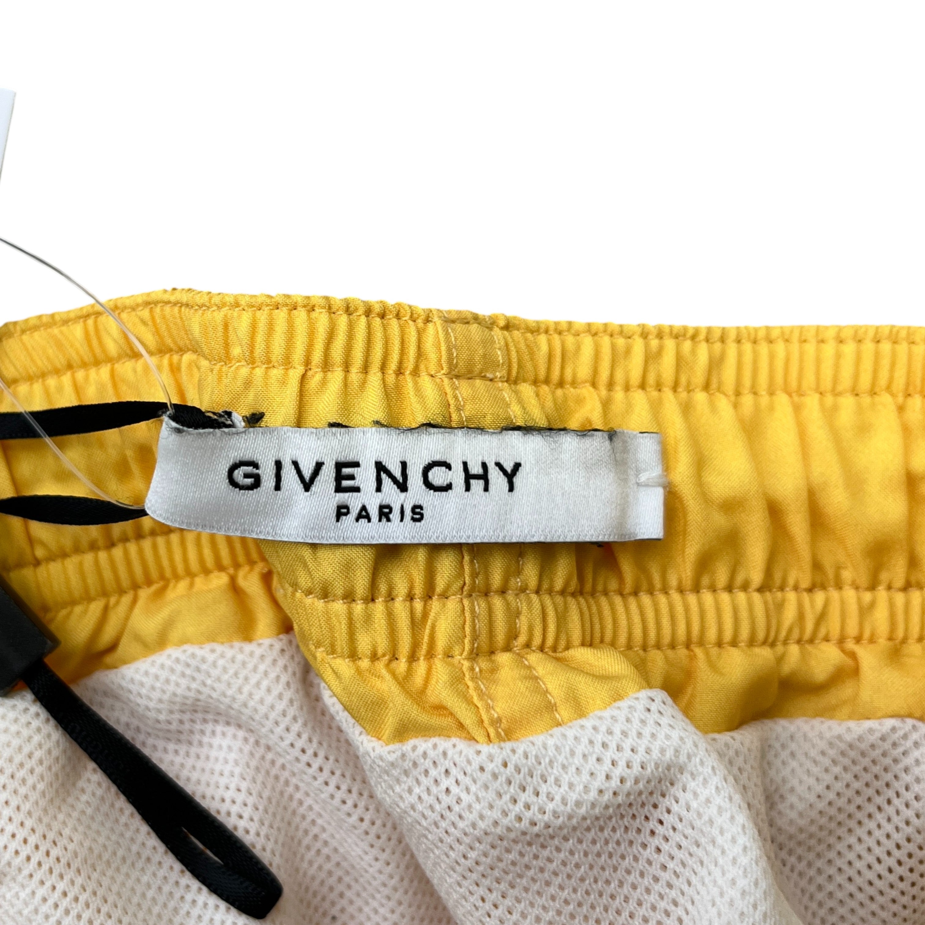 Men's Logo Print Swim Shorts Yellow Size M