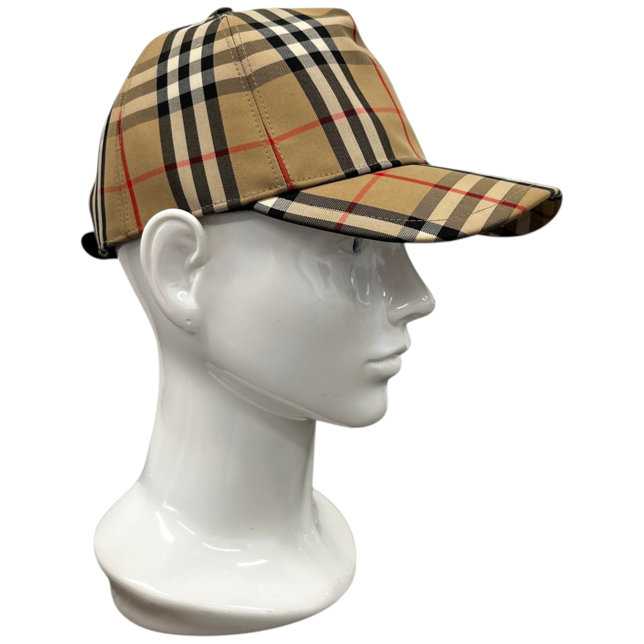Men's Checkered Cap Beige Size S