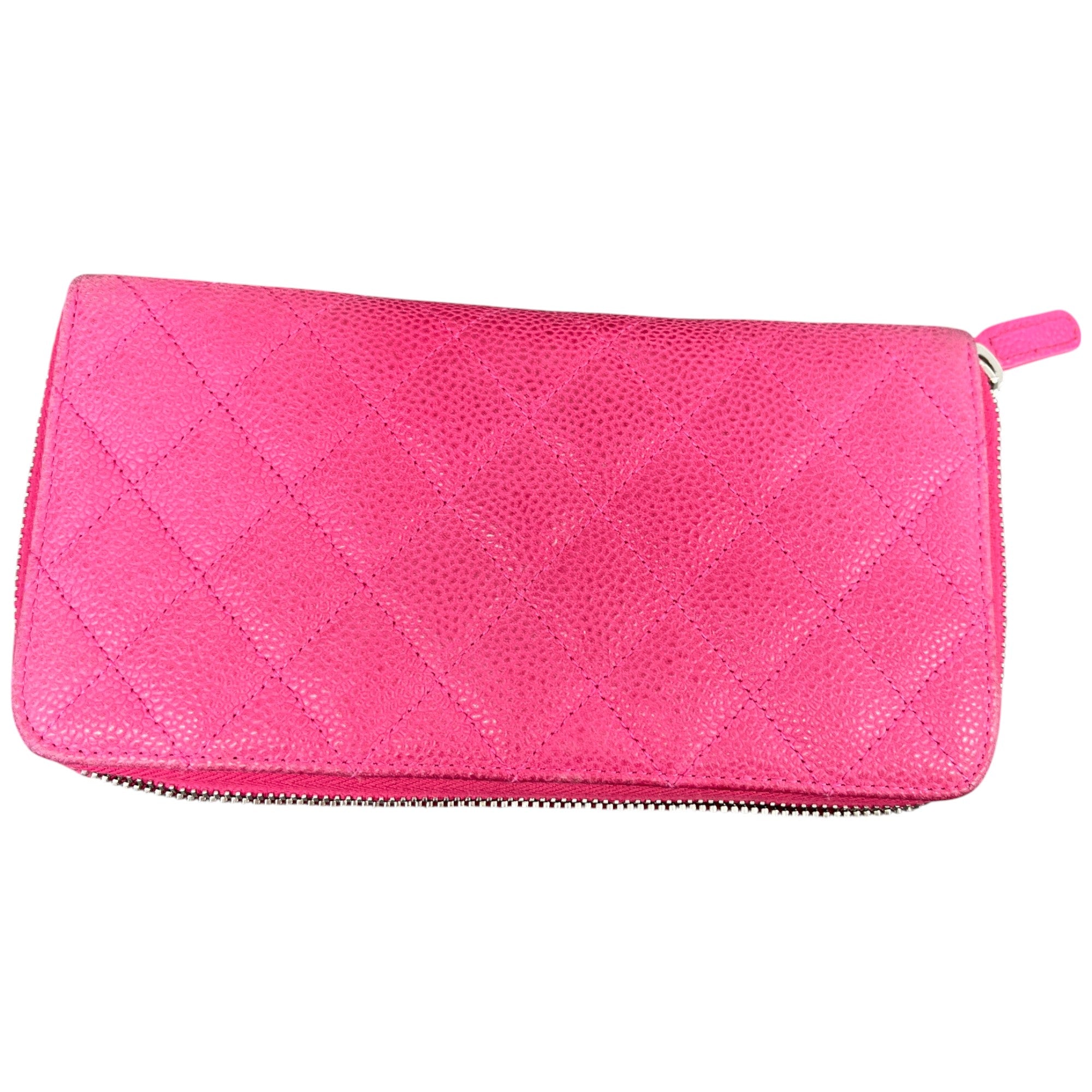 Women's Quilted Caviar Purse Pink