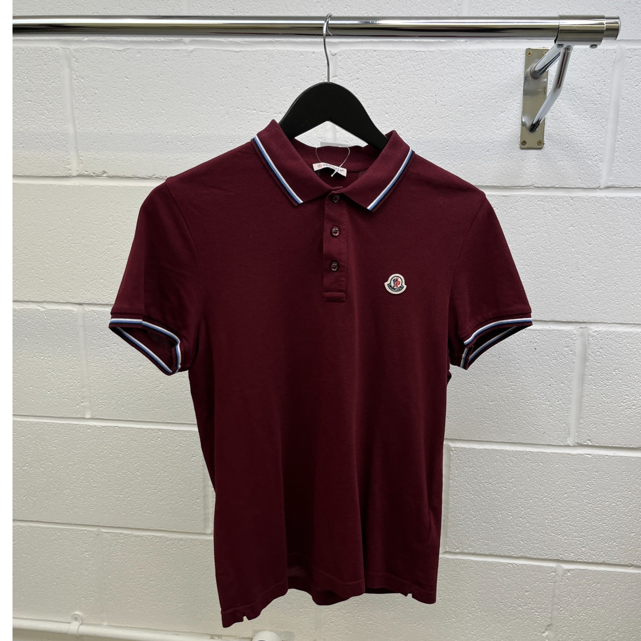 Men's Maglia Manica Corta Polo Shirt Burgundy Size S
