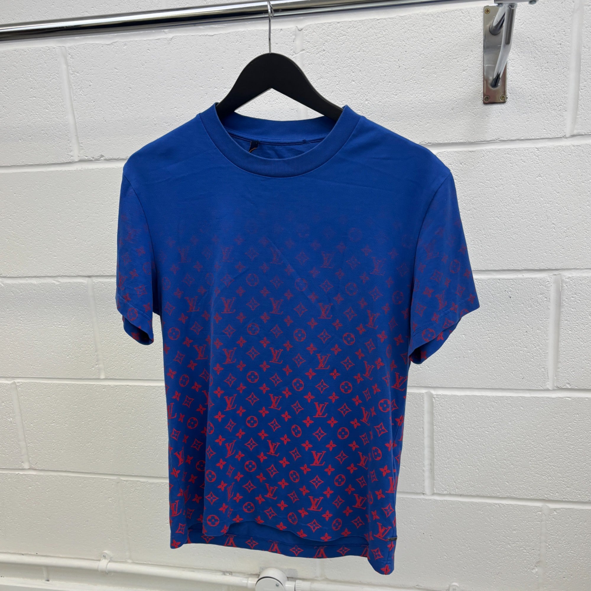 Men's Gradient Monogram T-Shirt Blue Size S