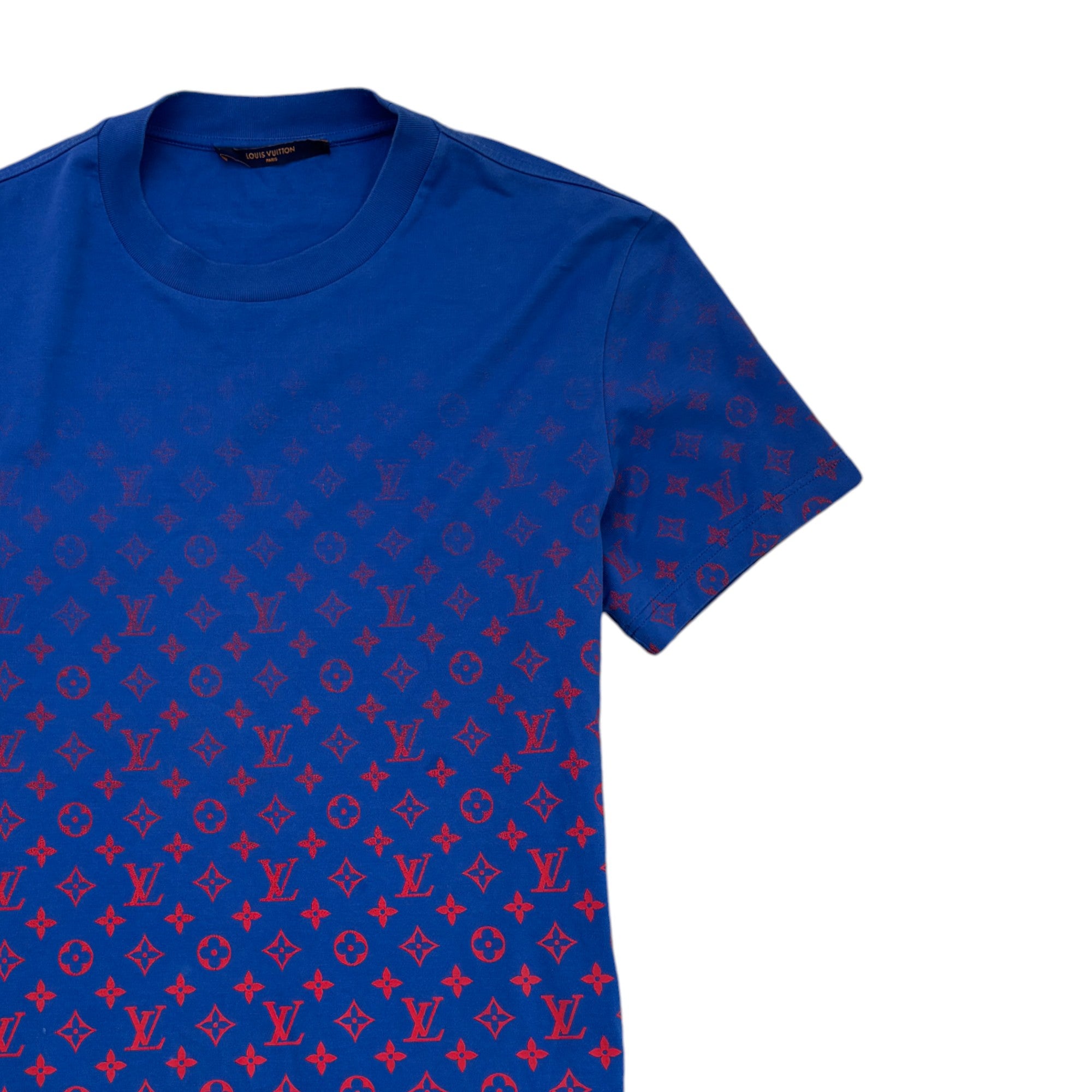 Men's Gradient Monogram T-Shirt Blue Size S