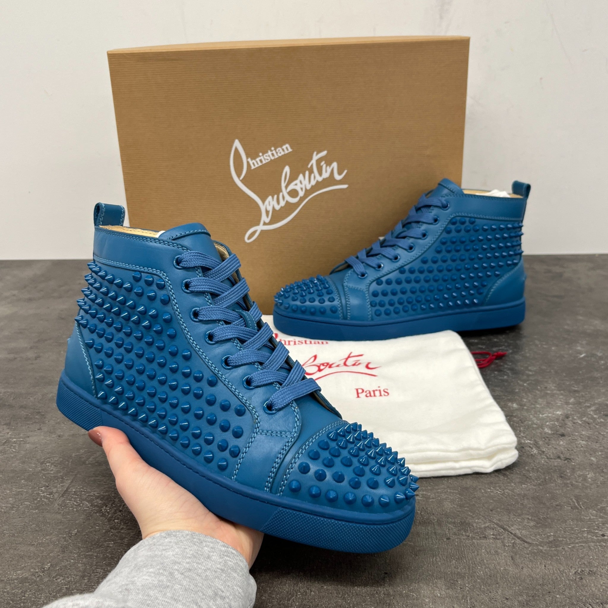 Men's Louis Flat Spike High Trainers Blue Size EU 40 / UK 6