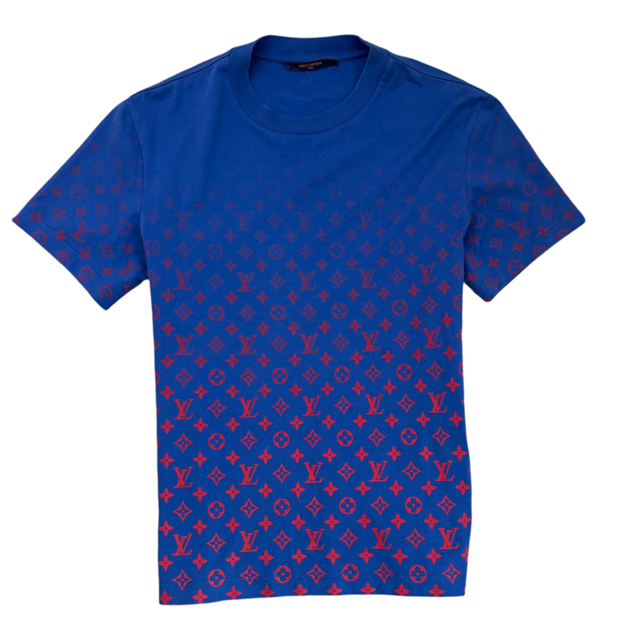Men's Gradient Monogram T-Shirt Blue Size S