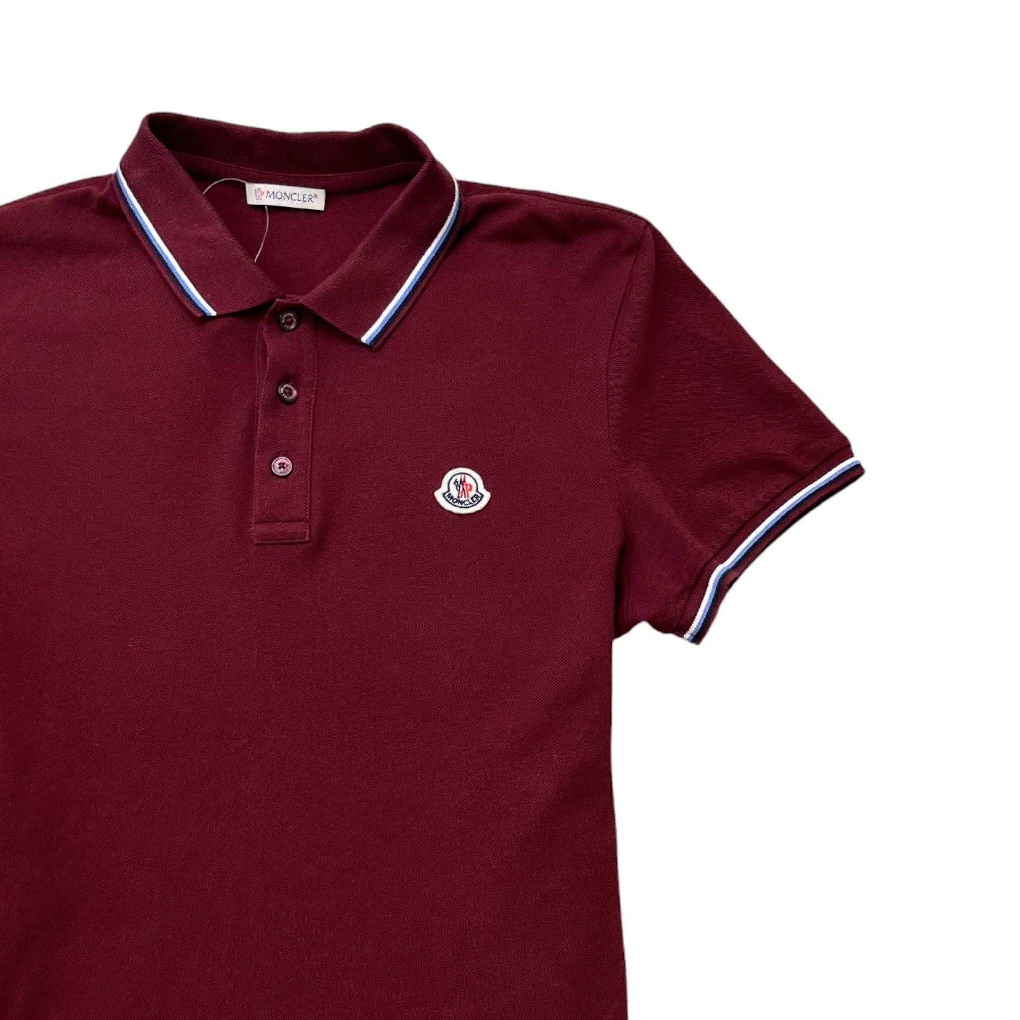 Men's Maglia Manica Corta Polo Shirt Burgundy Size S