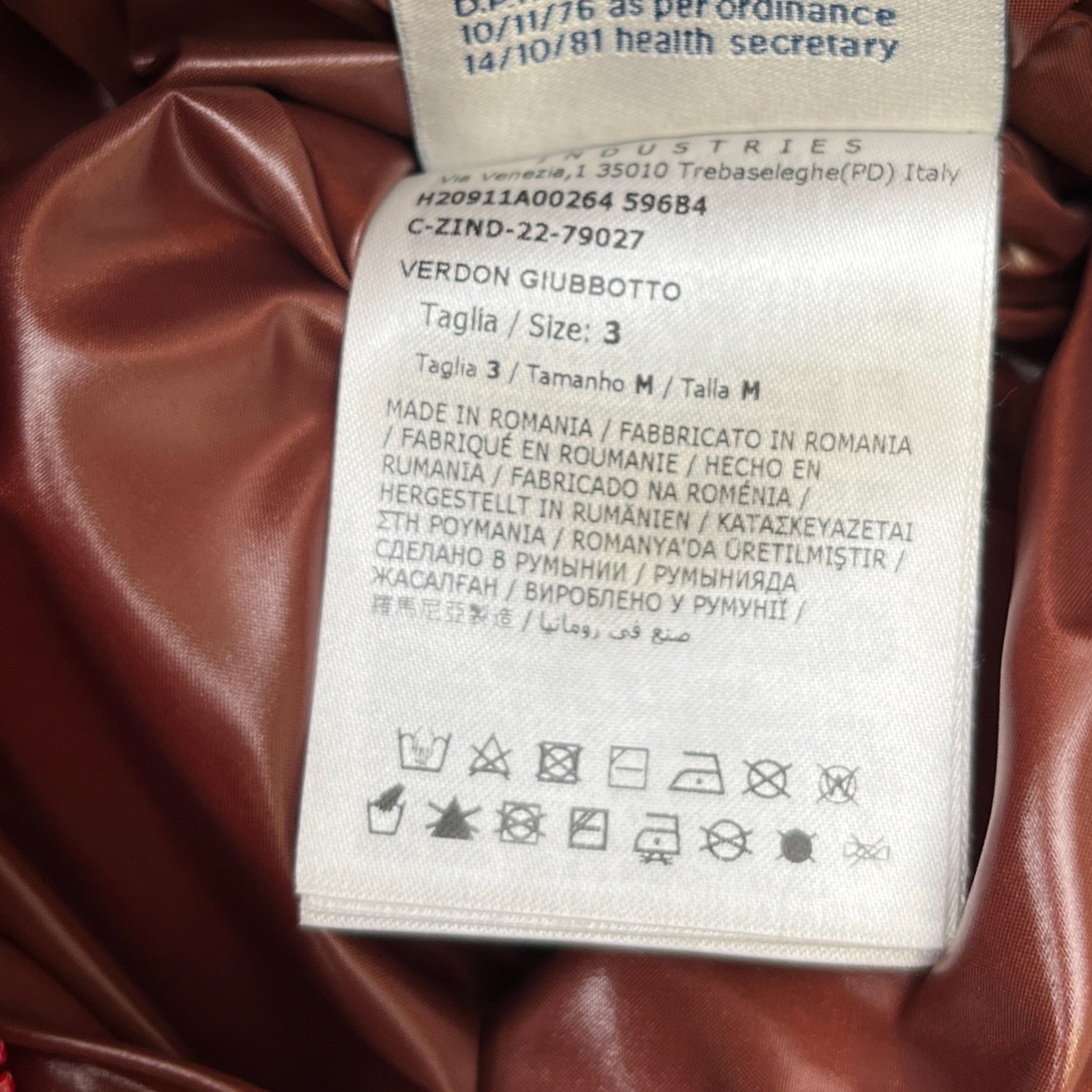 Men's Verdon Down Jacket Red Size 3 / L