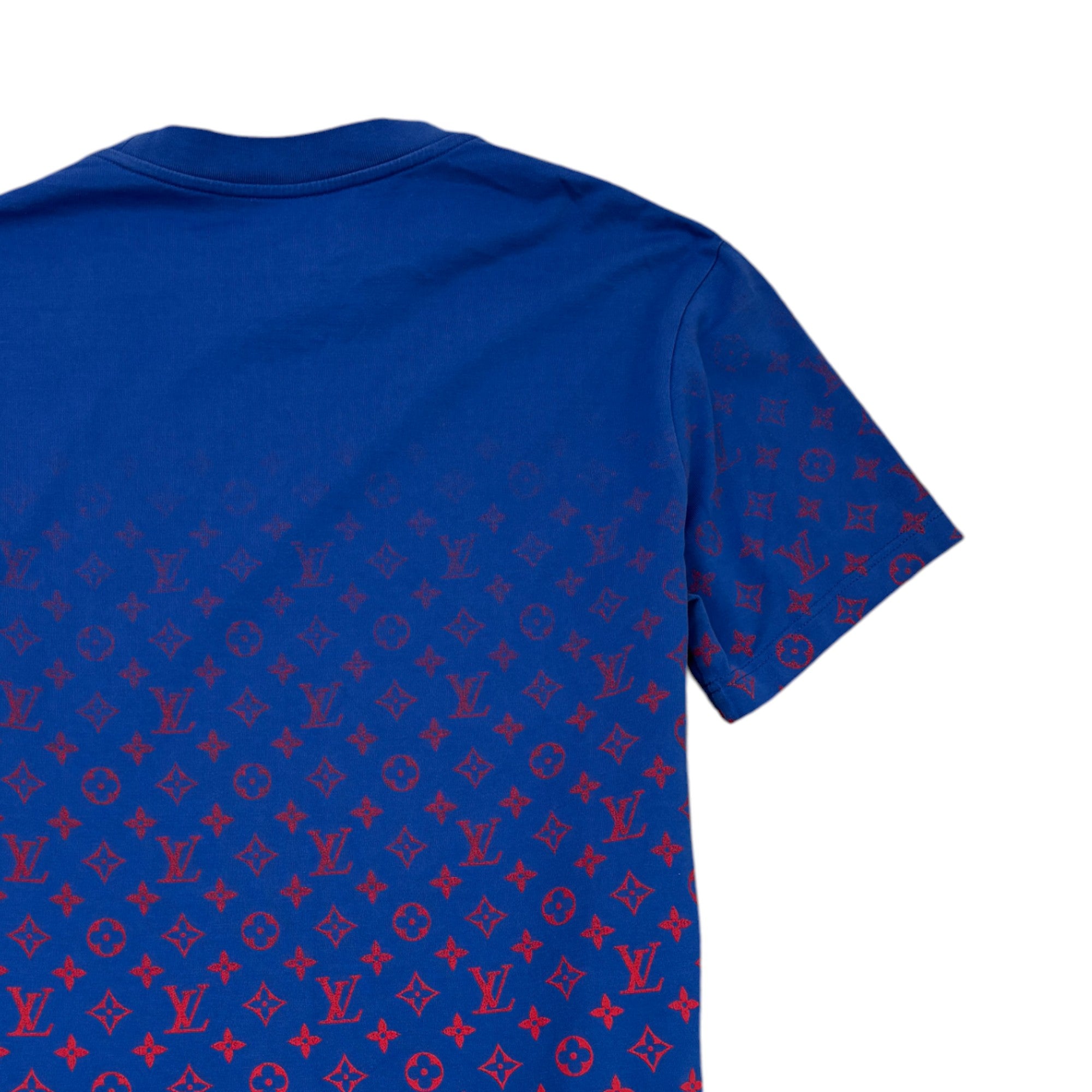 Men's Gradient Monogram T-Shirt Blue Size S