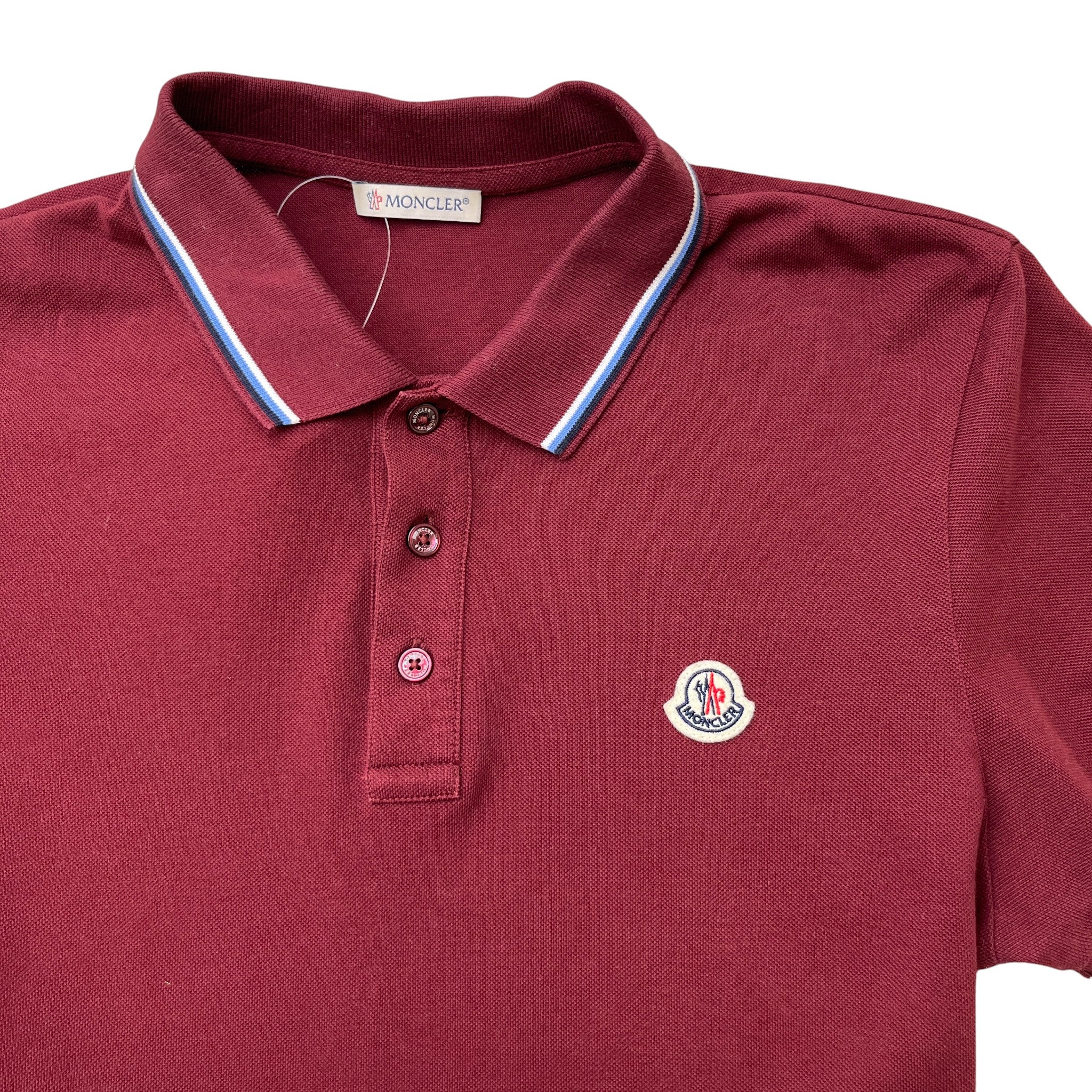 Men's Maglia Manica Corta Polo Shirt Burgundy Size S