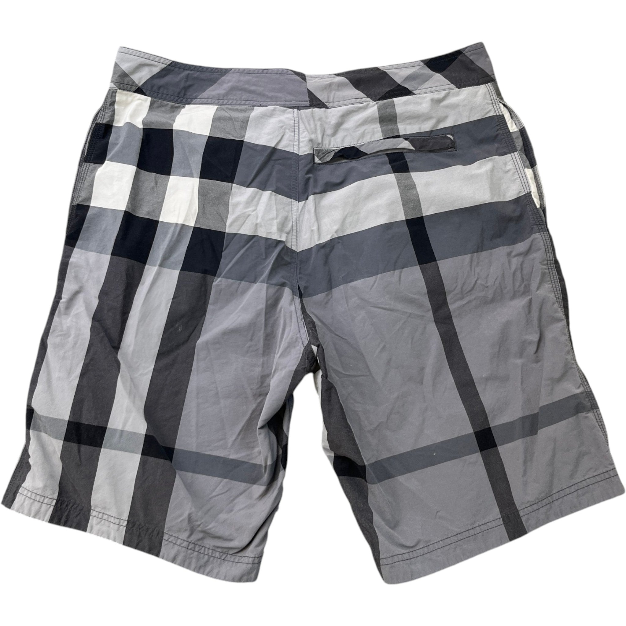 Men's Check Print Swim Shorts Charcoal Size L