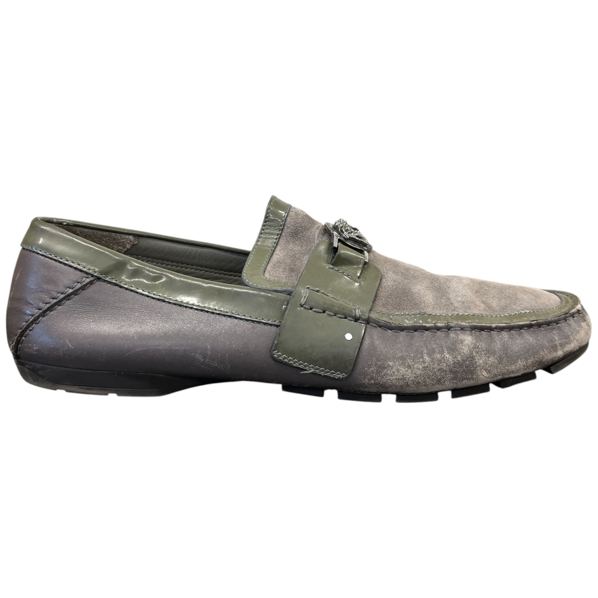 Men's Plaque Logo Loafers Green Size EU 45 / UK 11