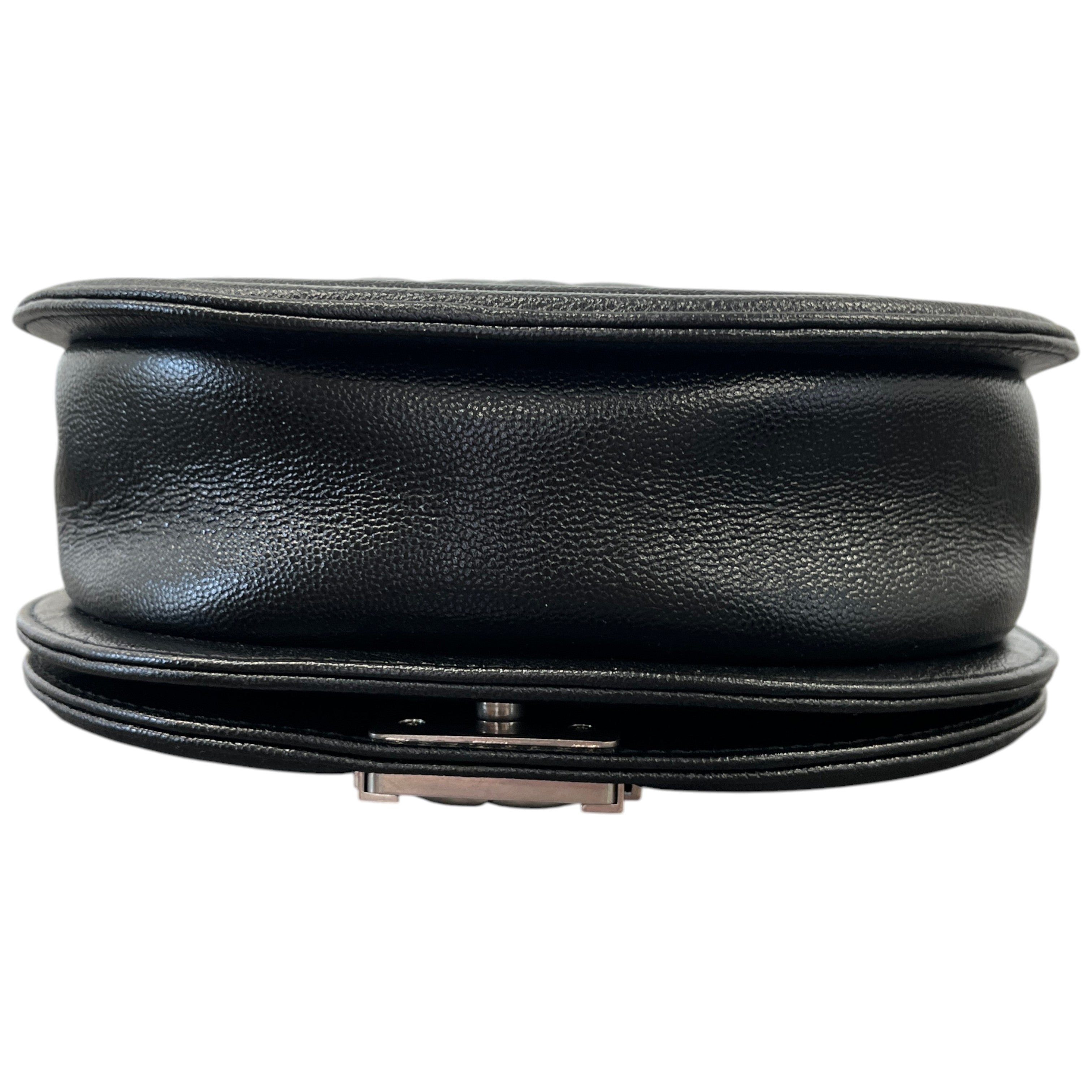 Women's Caviar Quilted Small Boy Messenger Bag Black