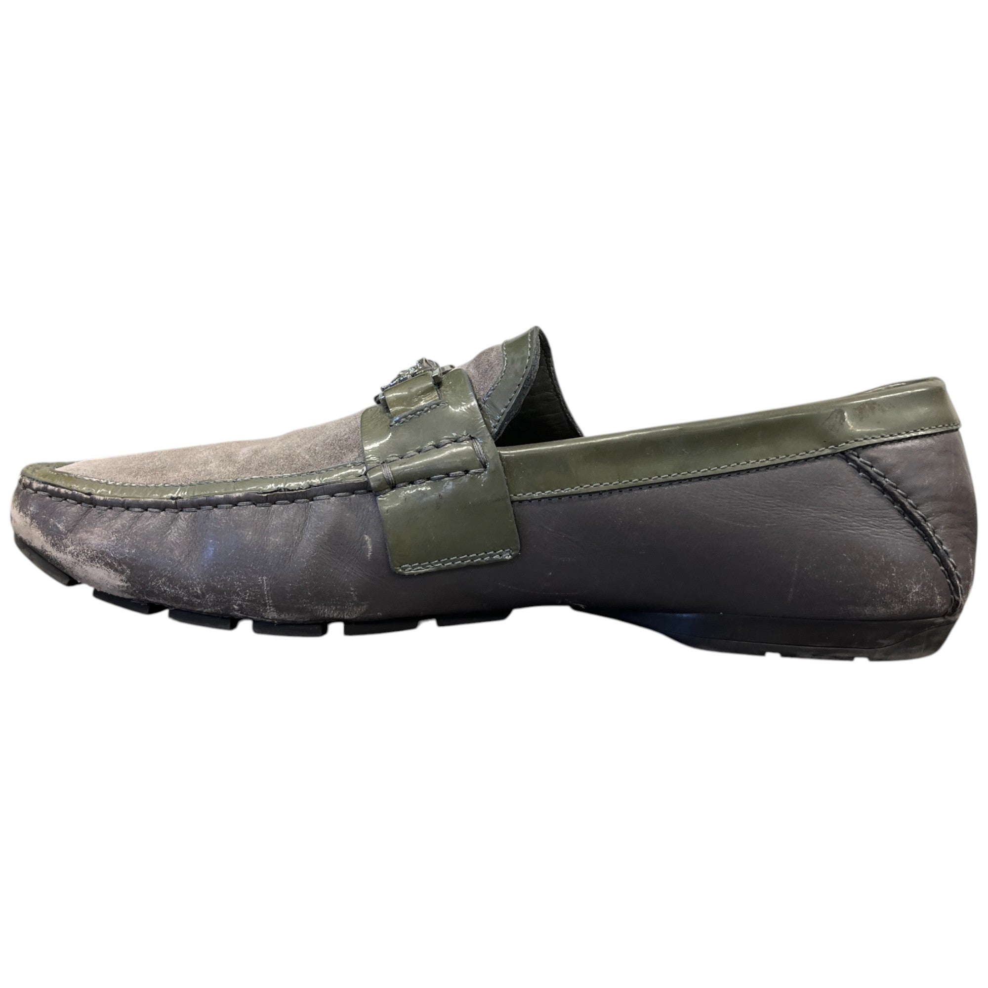 Men's Plaque Logo Loafers Green Size EU 45 / UK 11