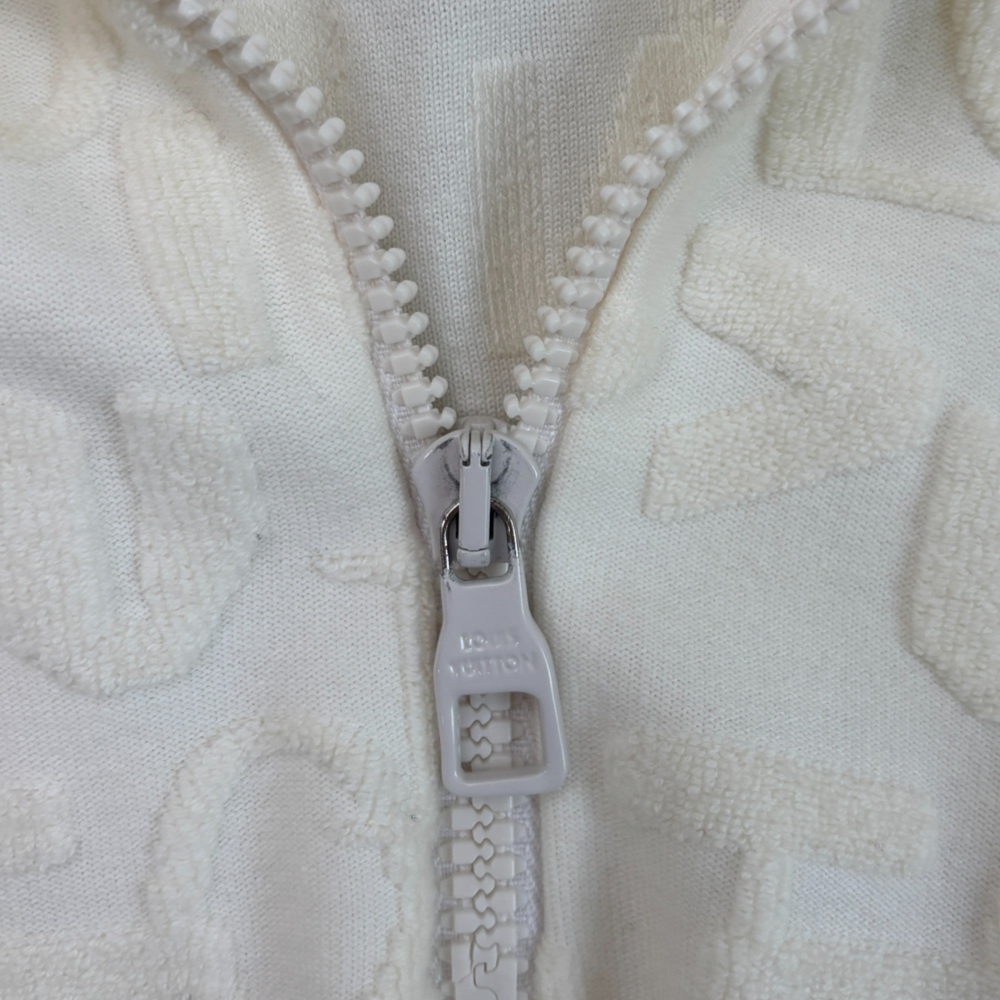 Men's Logo Print Towelling Polo Shirt White Size M