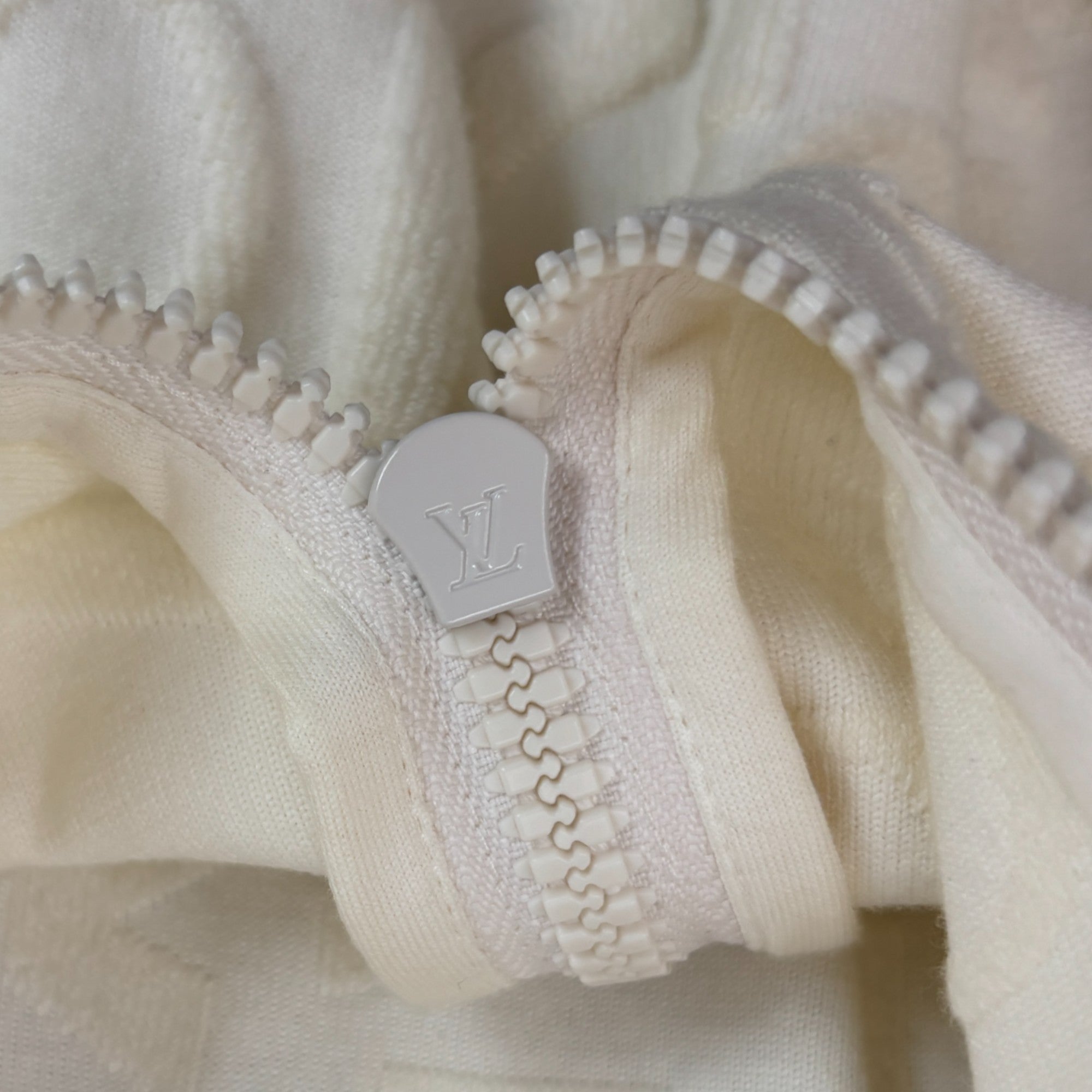 Men's Logo Print Towelling Polo Shirt White Size M